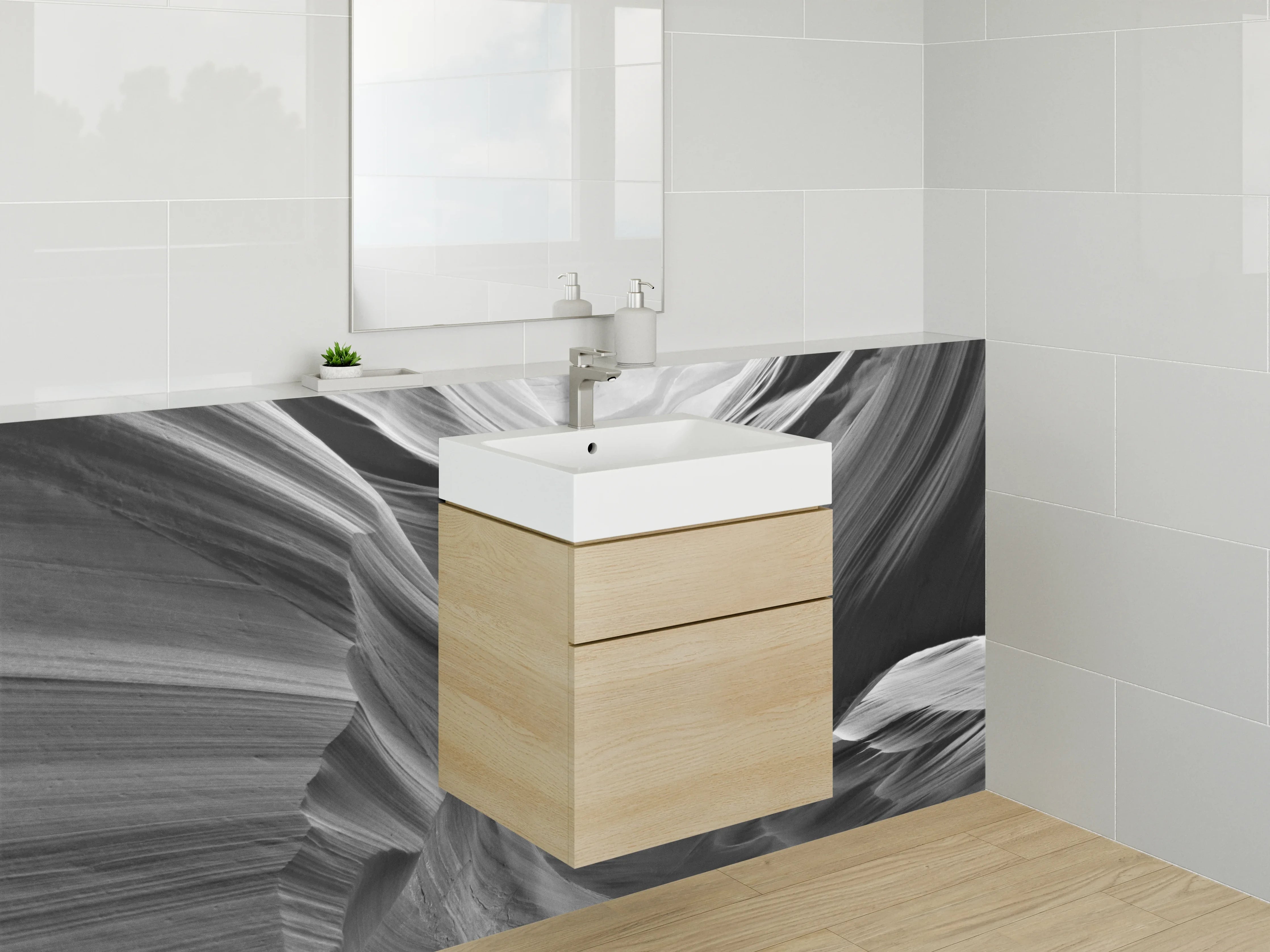 Waschbecken-Rückwand - Graue Akzente für dein Bad Zukunftsdesign