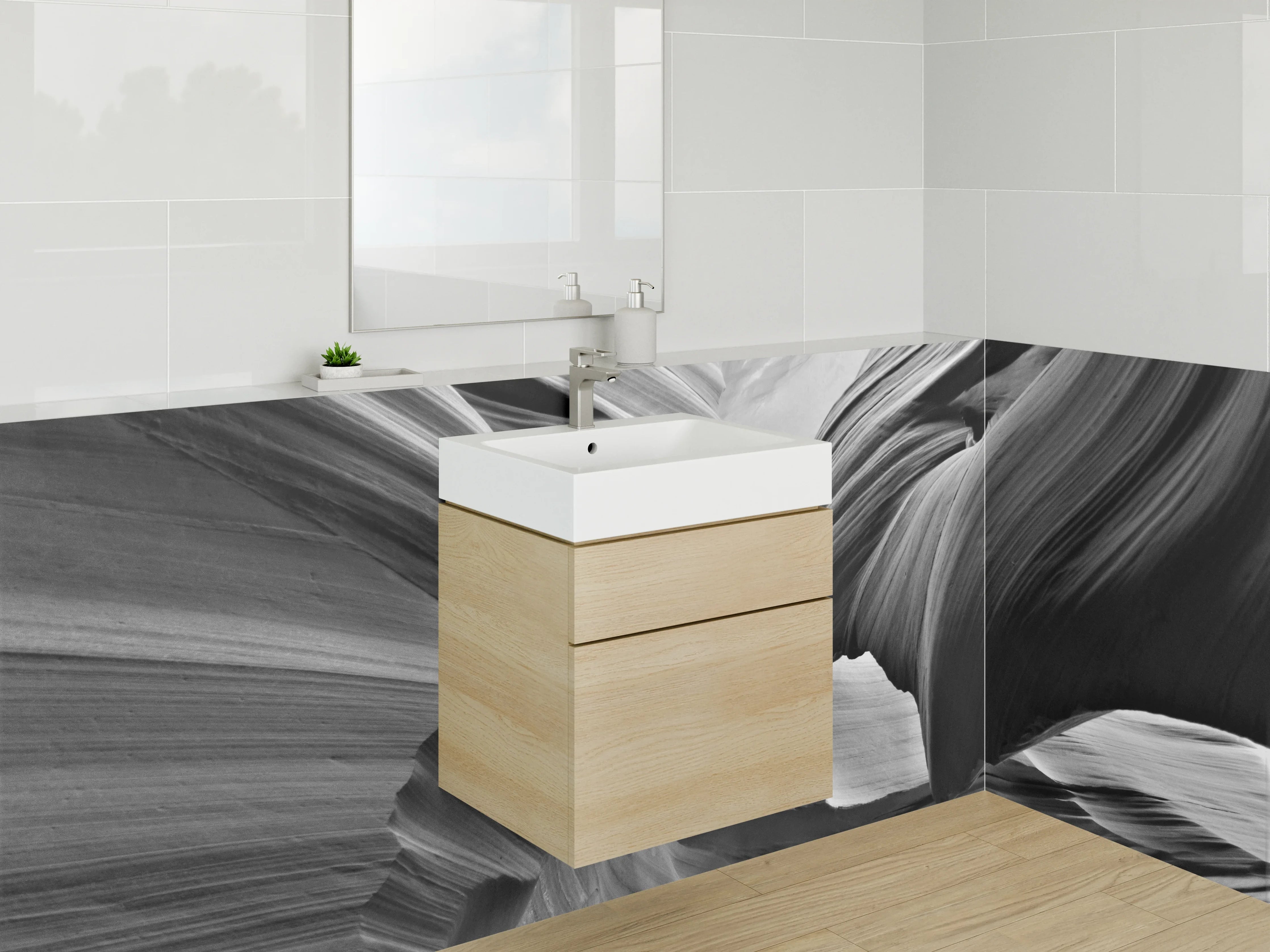 Waschbecken-Rückwand - Graue Akzente für dein Bad Zukunftsdesign