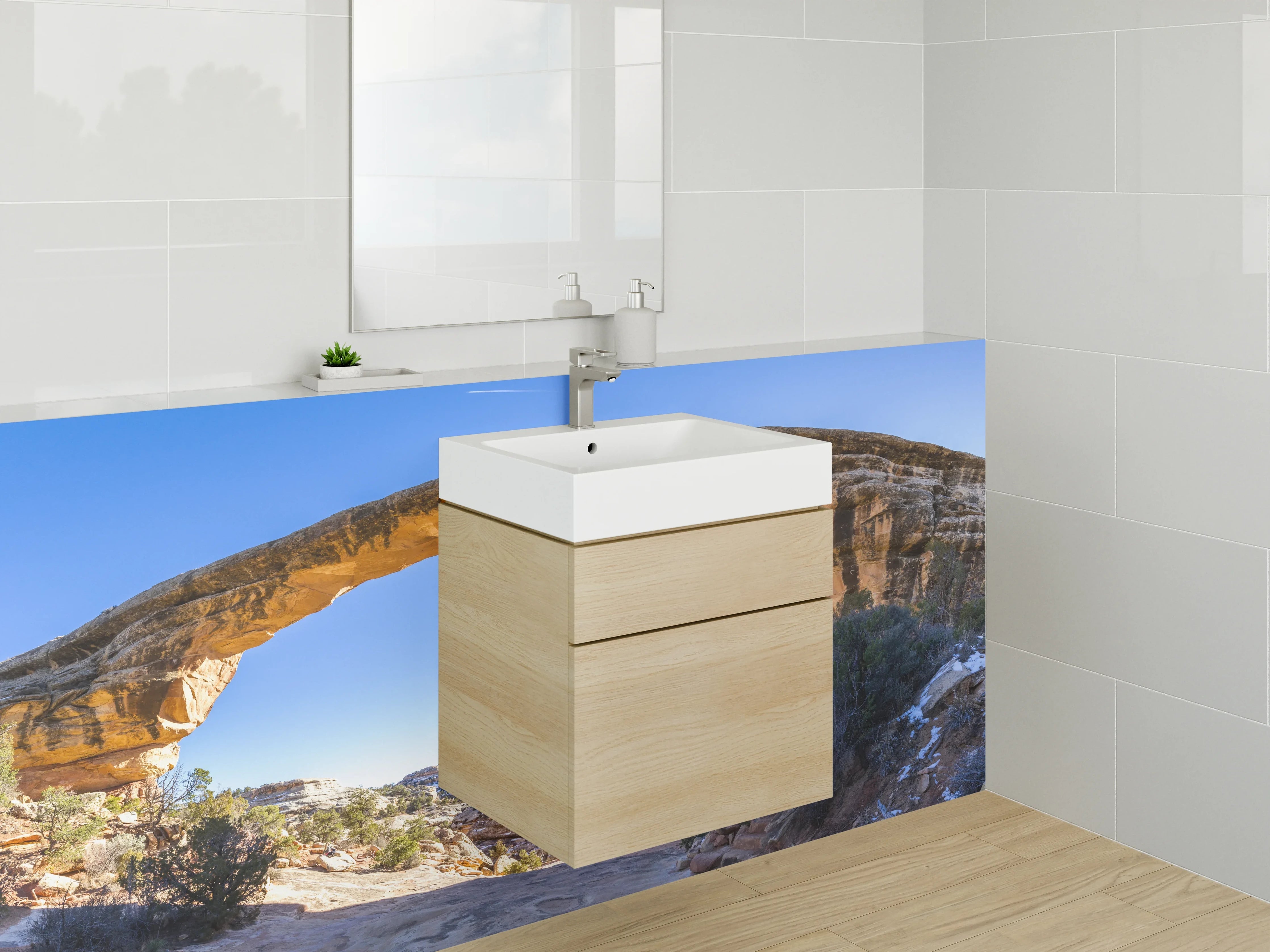 Waschbecken-Rückwand - Graue Akzente für dein stilvolles Badezimmer