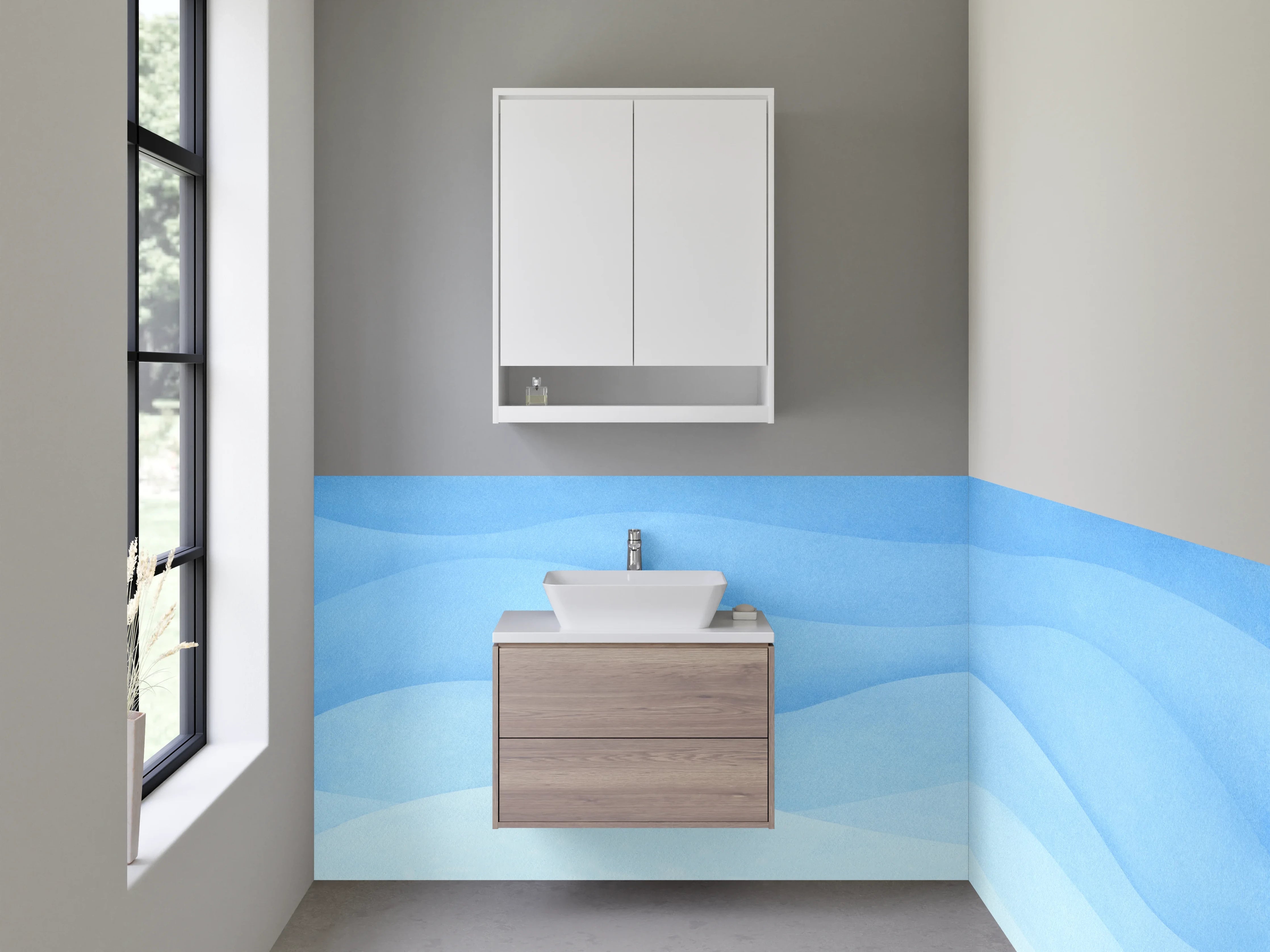 Waschbecken-Rückwand - Graue Akzente für moderne Waschrückwände