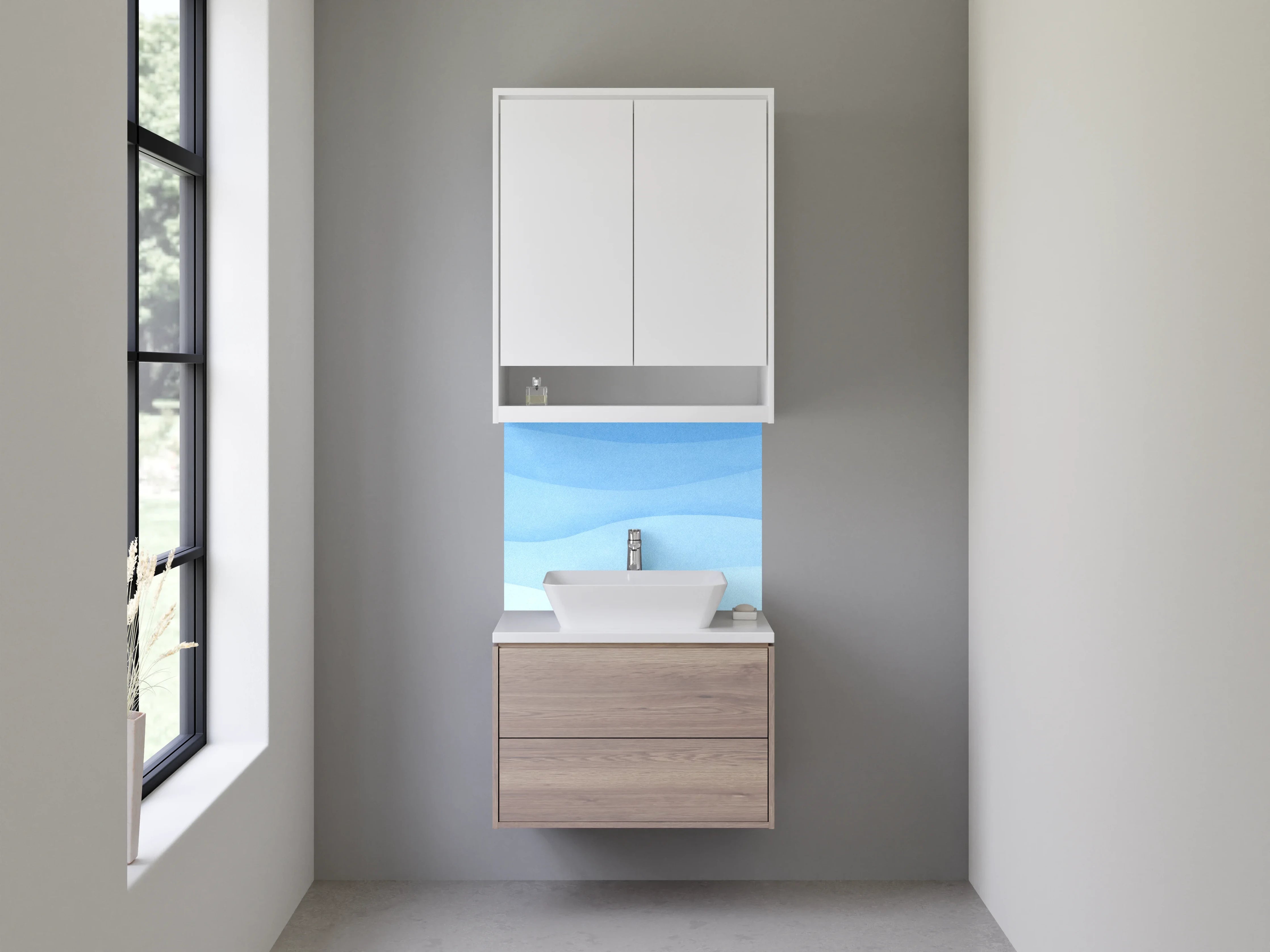 Waschbecken-Rückwand - Graue Akzente für moderne Waschrückwände