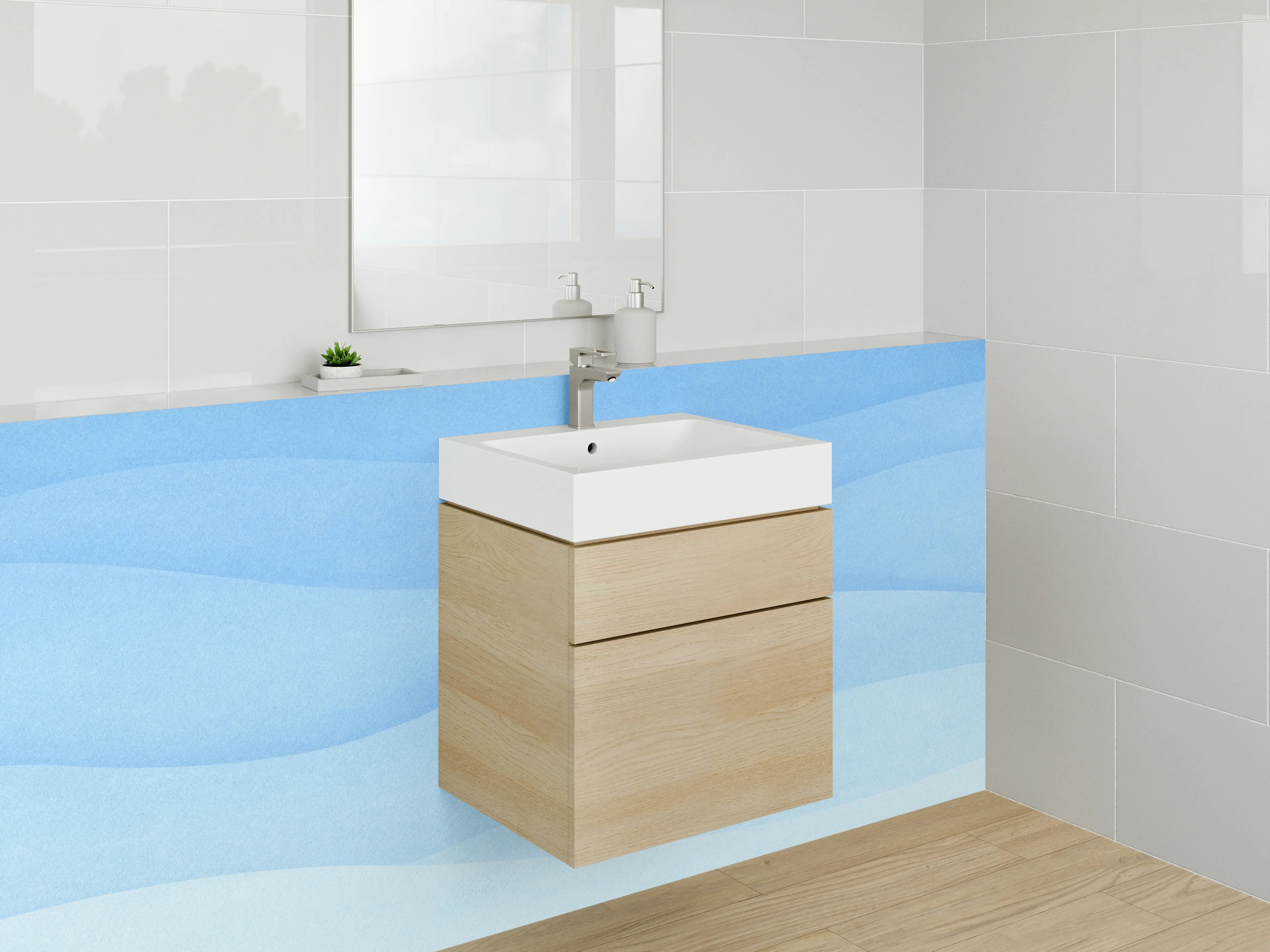 Waschbecken-Rückwand - Graue Akzente für moderne Waschrückwände