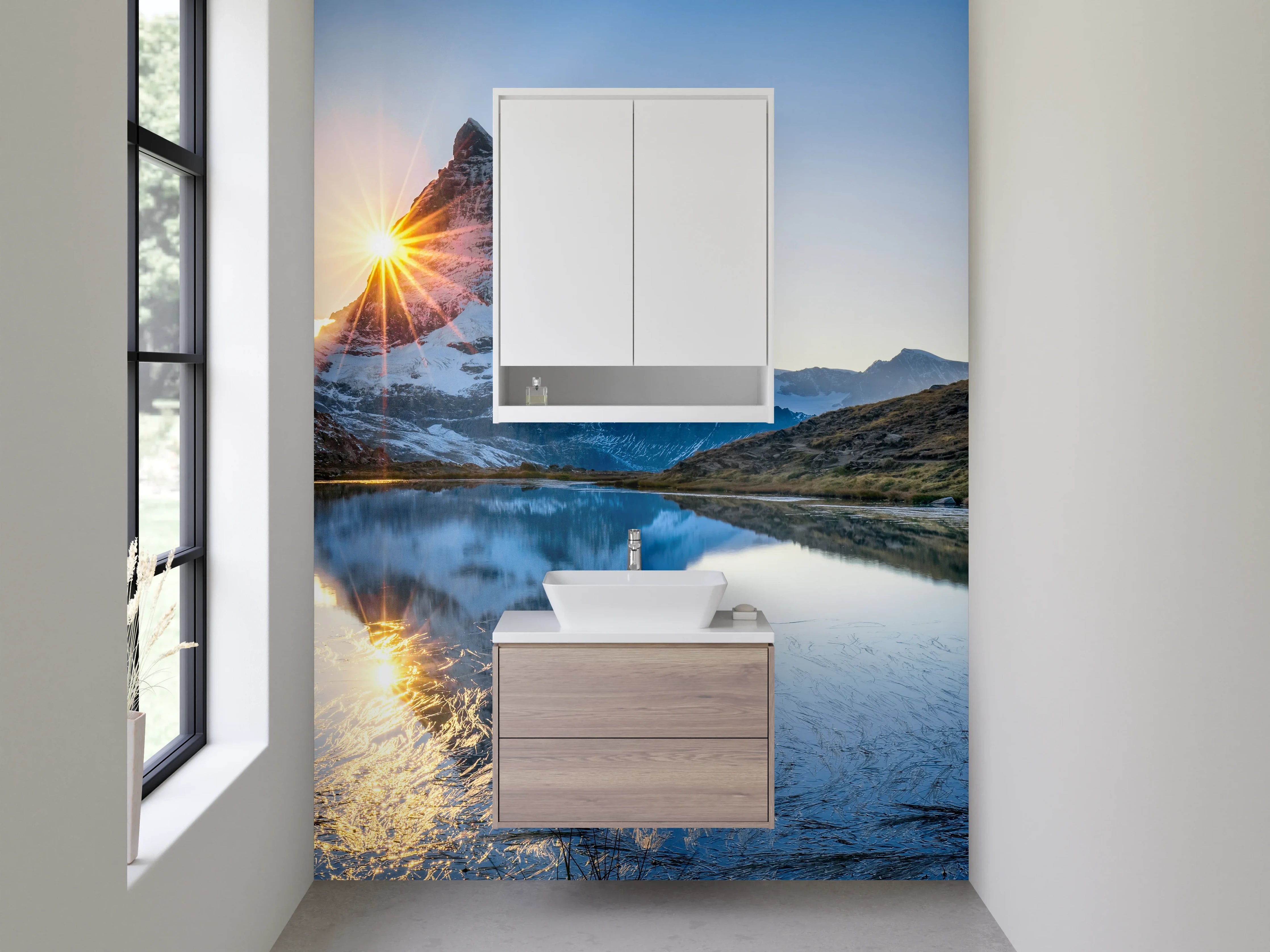 Waschbecken-Rückwand - Graue Akzente für moderne Waschrückwand
