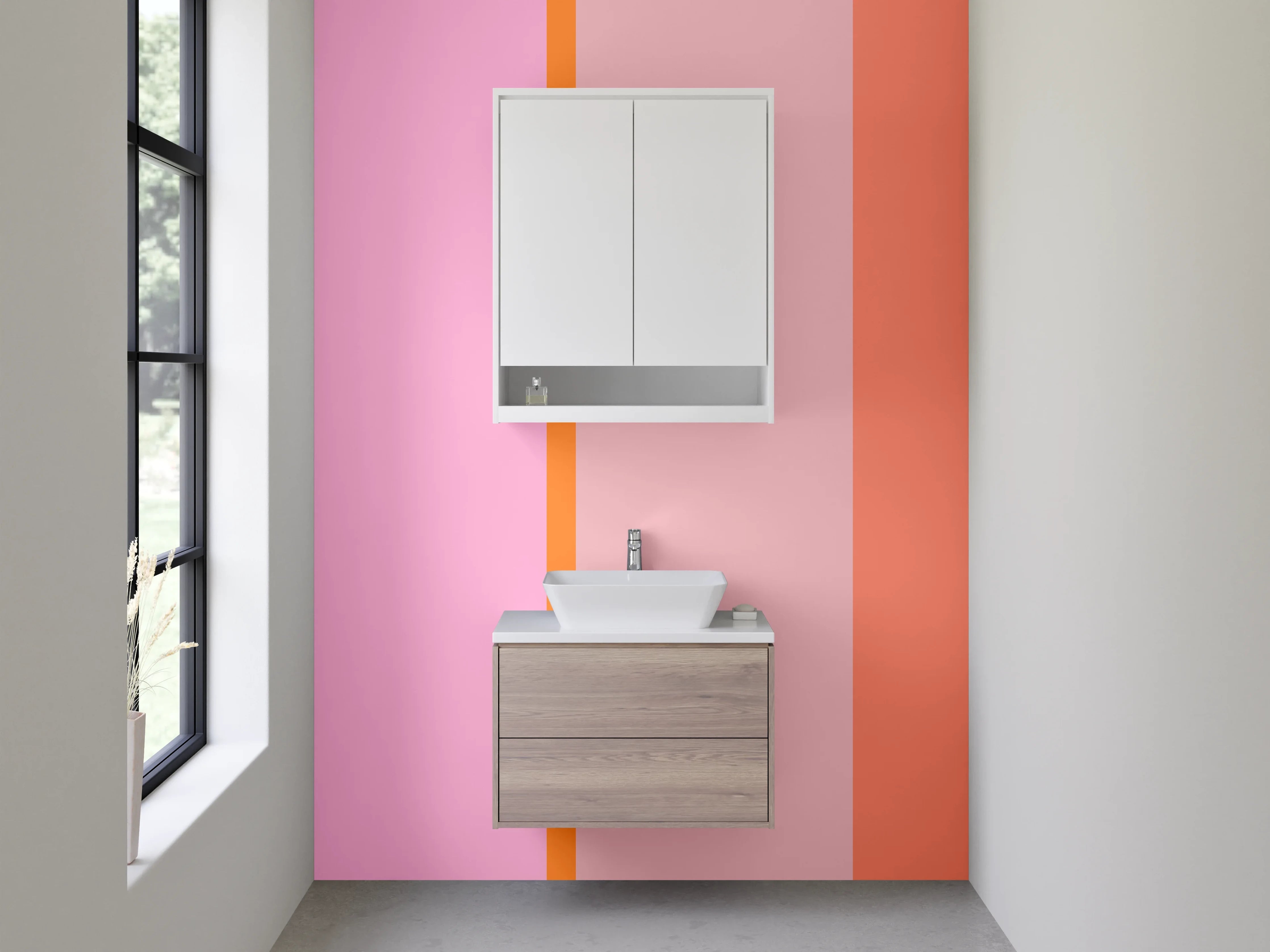 Waschbecken-Rückwand - Graue Akzente für modernes Badezimmer