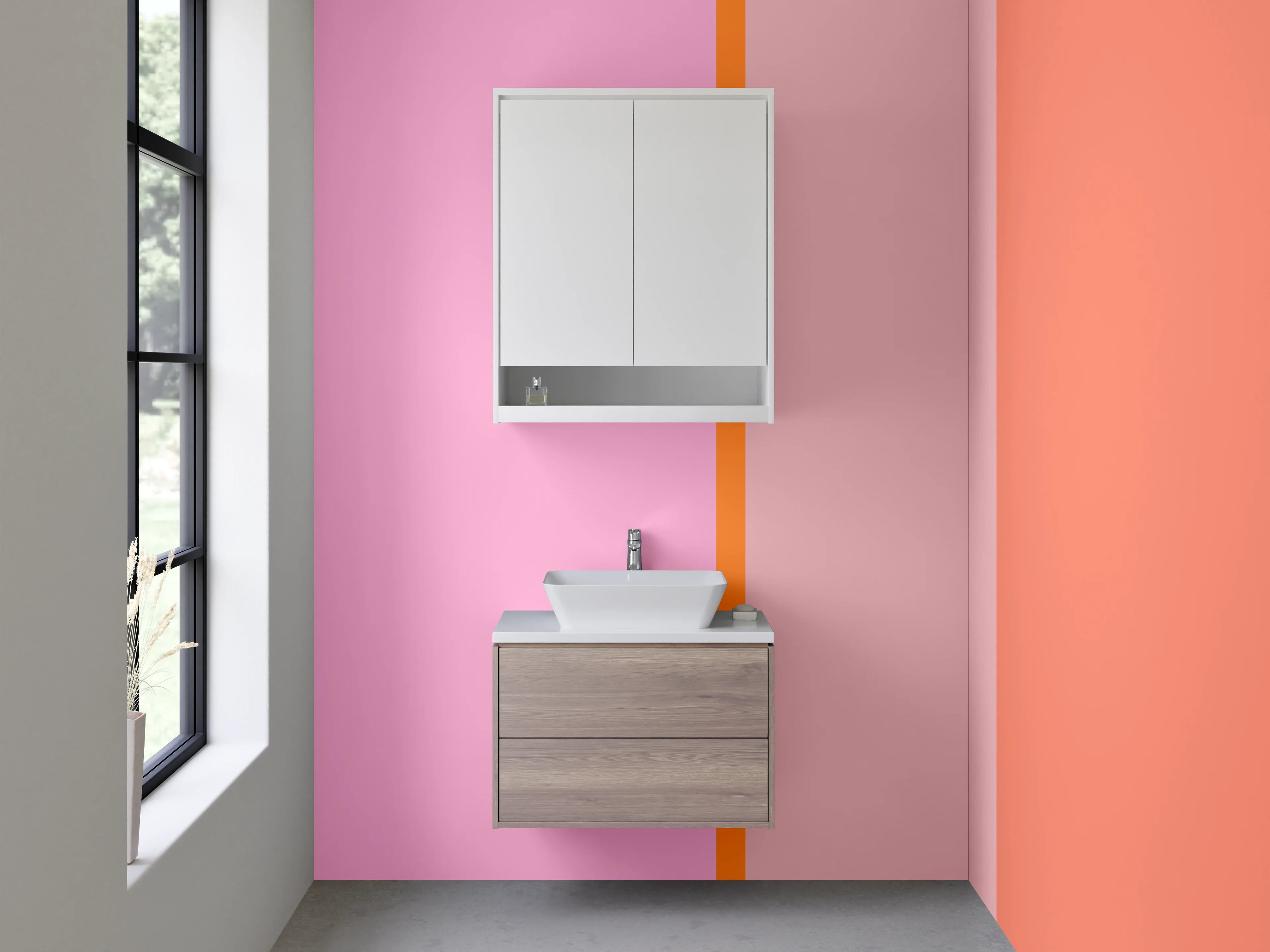 Waschbecken-Rückwand - Graue Akzente für modernes Badezimmer