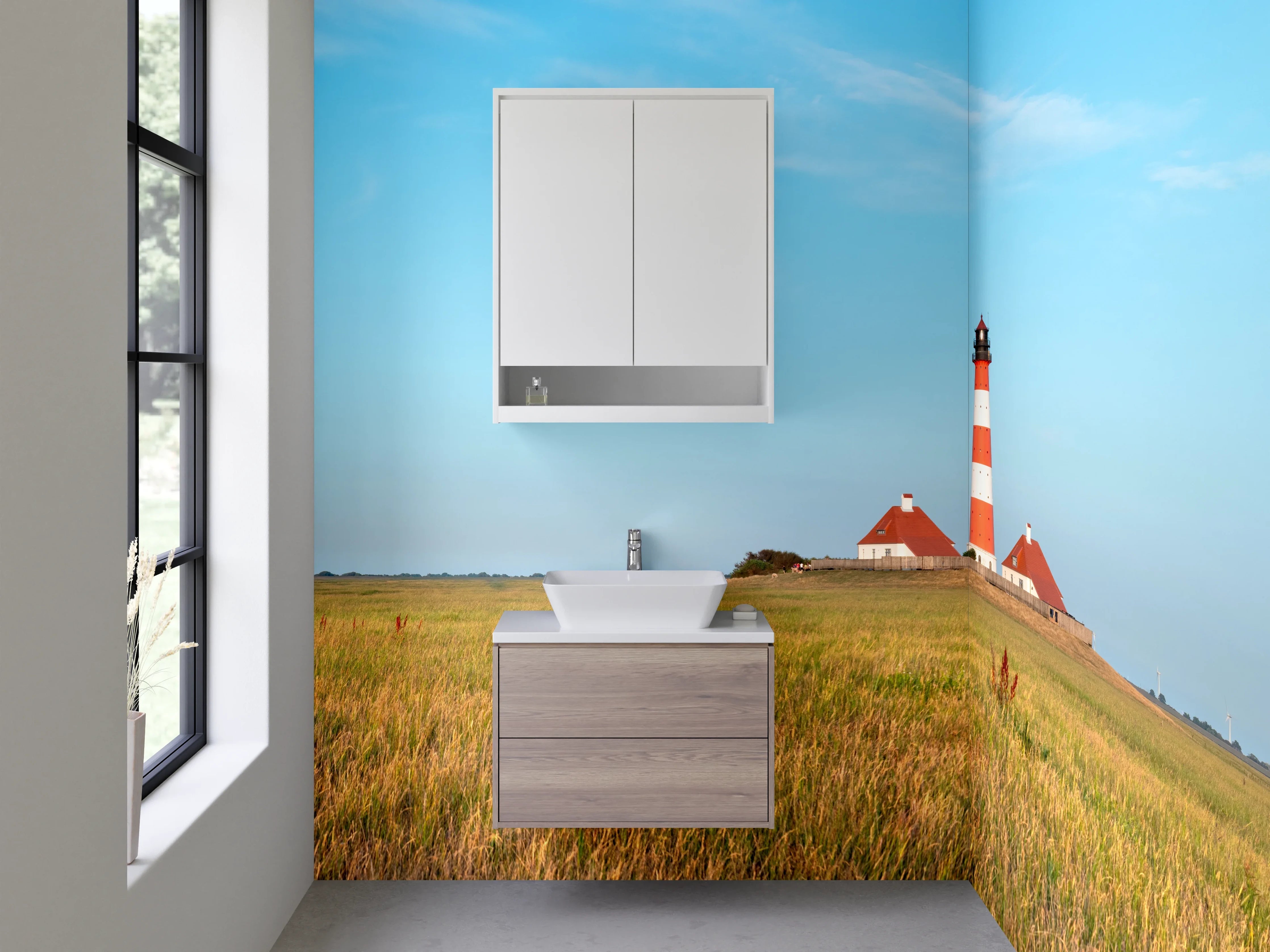 Waschbecken-Rückwand - Graue Akzente für stylische Badezimmerrückwände