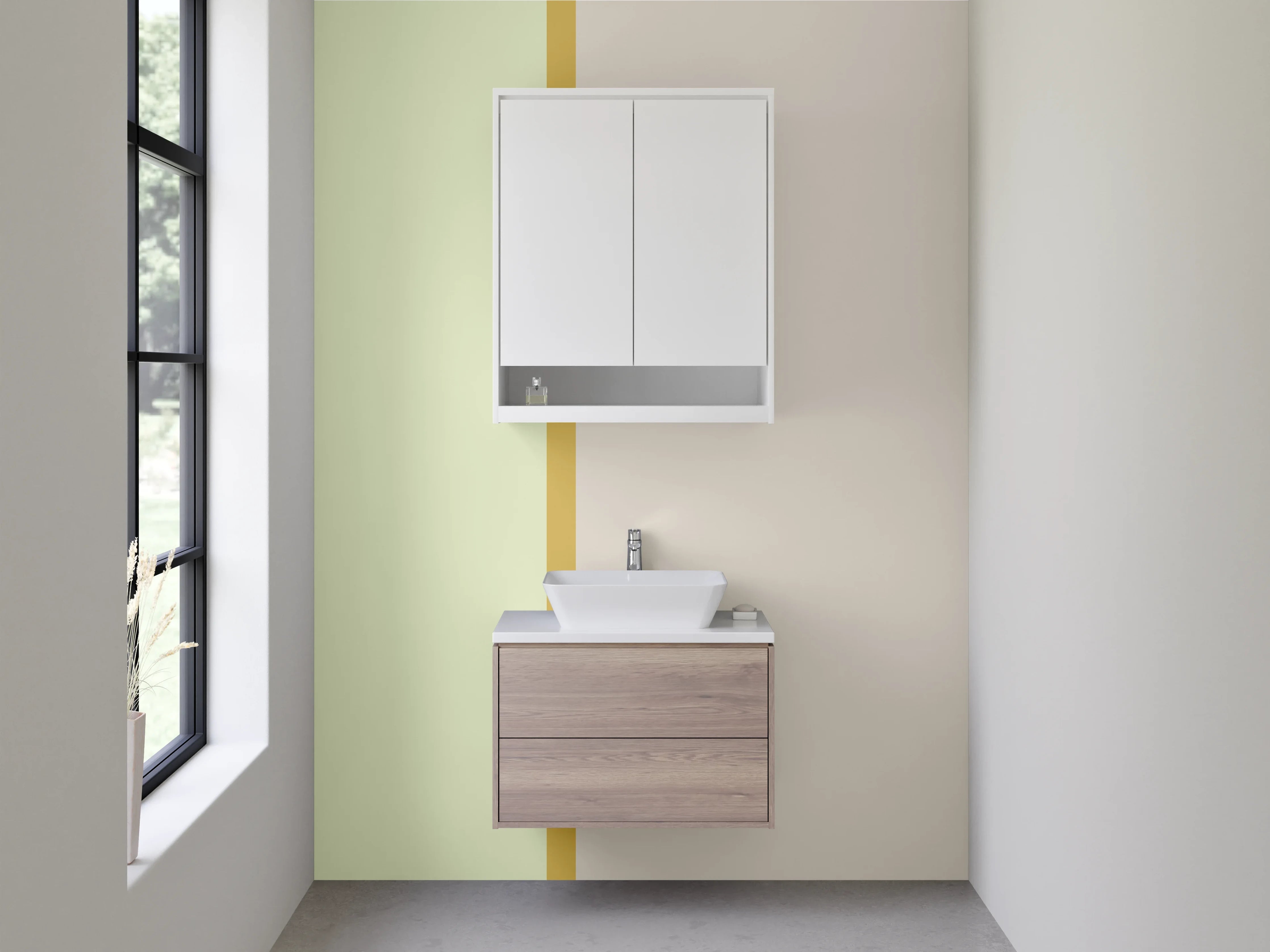 Waschbecken-Rückwand - Graue Akzente: Moderne Waschbeckerrückwand