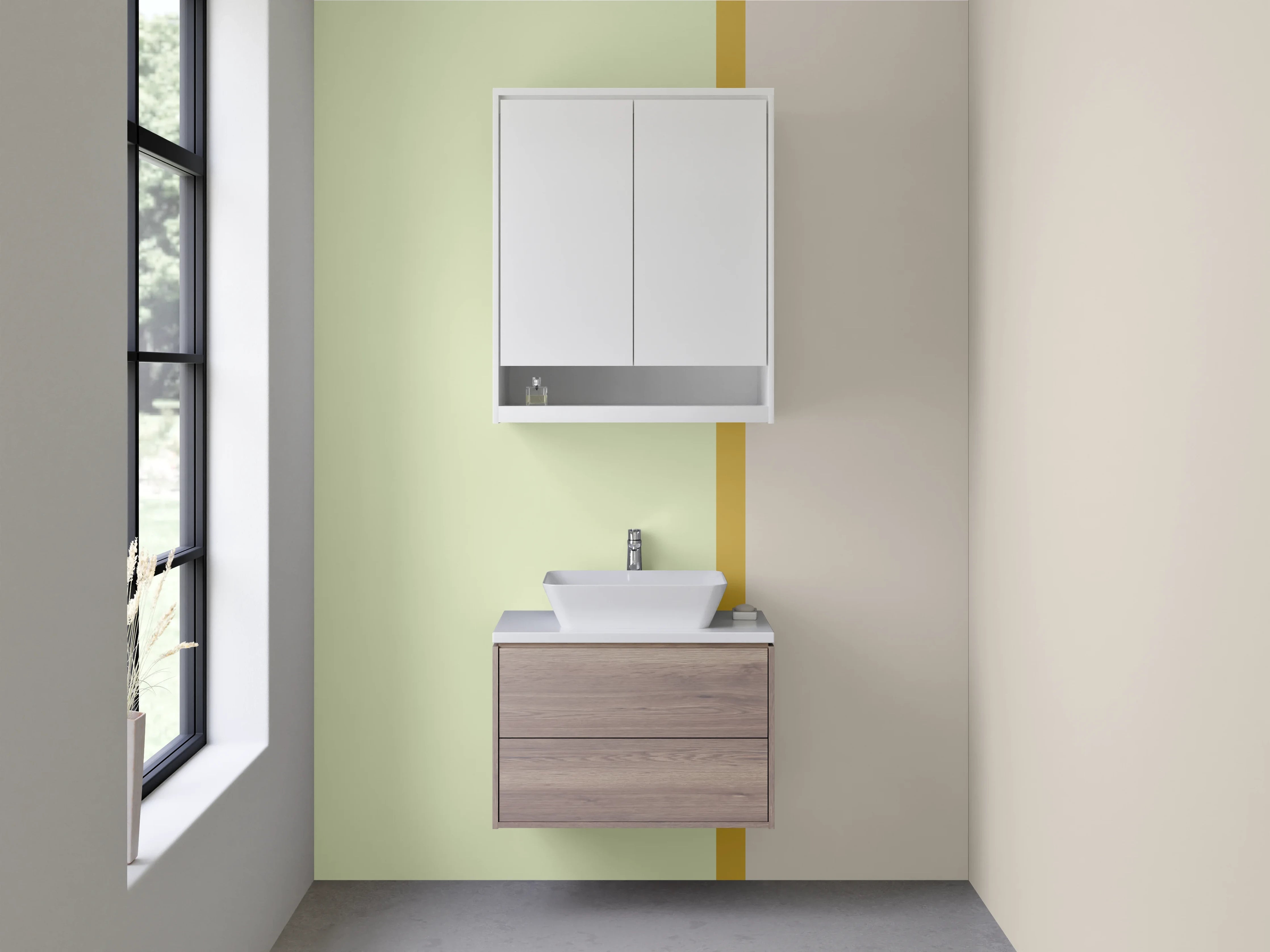 Waschbecken-Rückwand - Graue Akzente: Moderne Waschbeckerrückwand