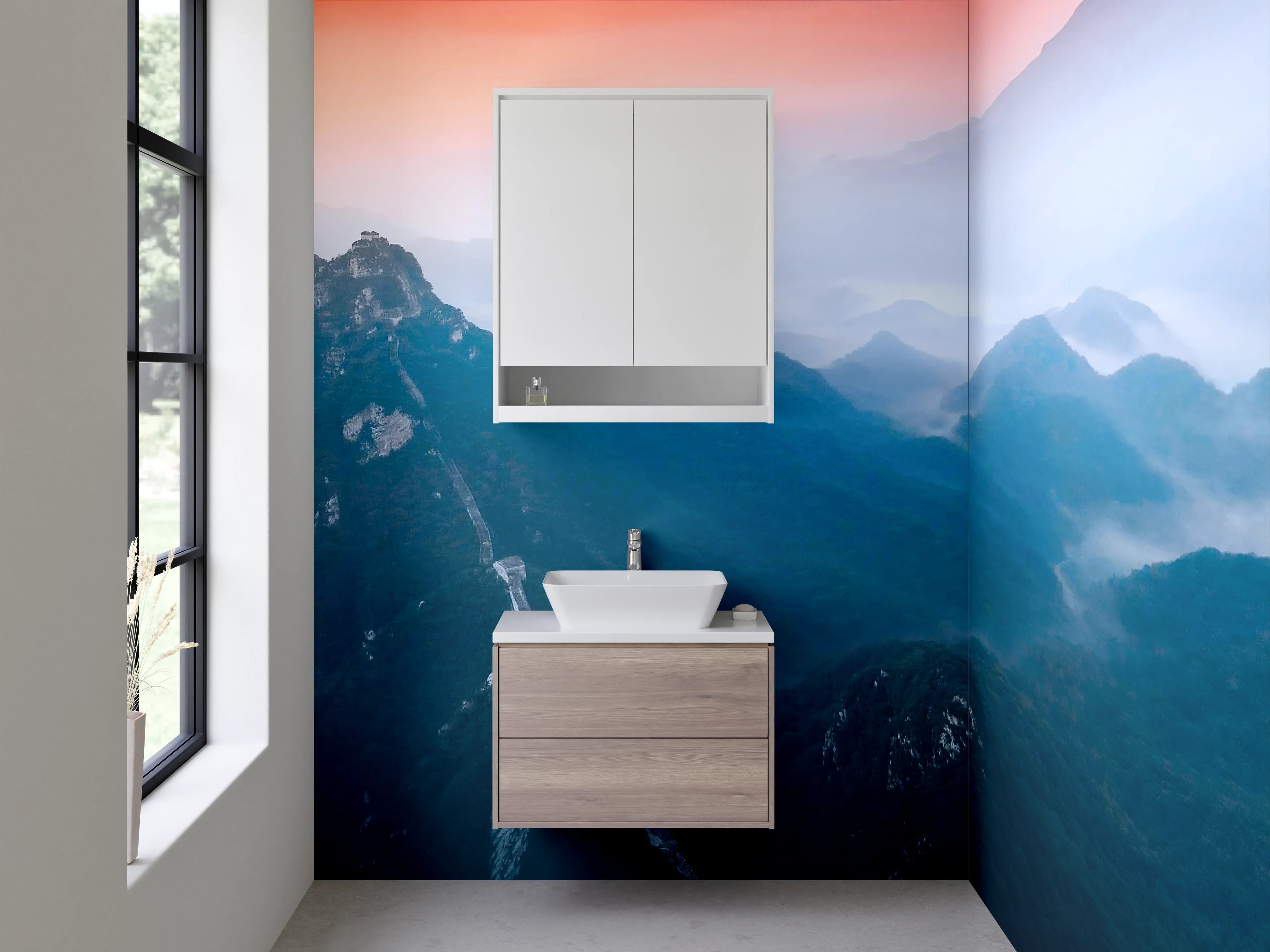 Waschbecken-Rückwand - Graue Akzente: Moderne Waschbeckerrückwand fürs Bad
