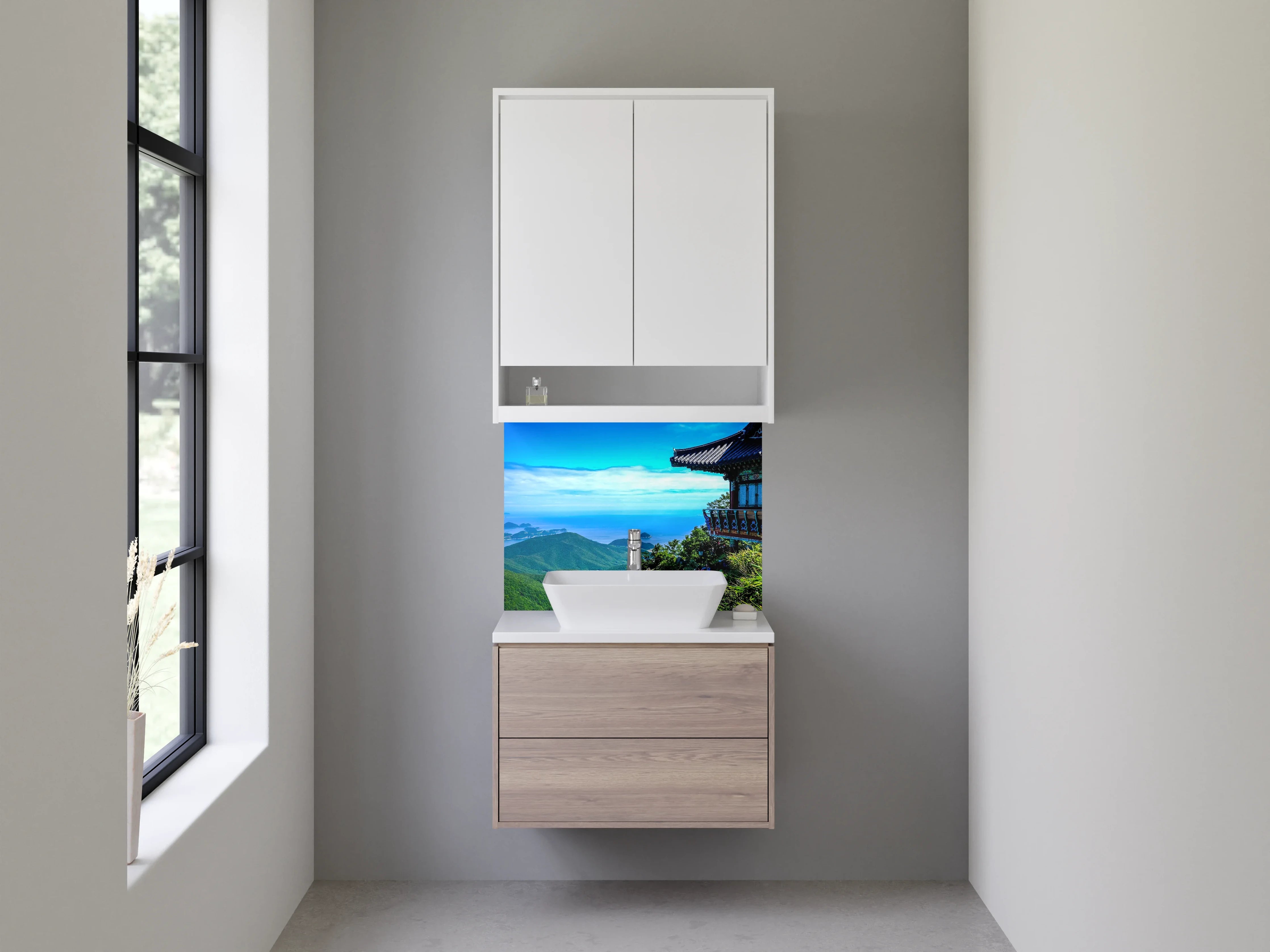 Waschbecken-Rückwand - Graue Akzente: Modernes Waschtisch-Design