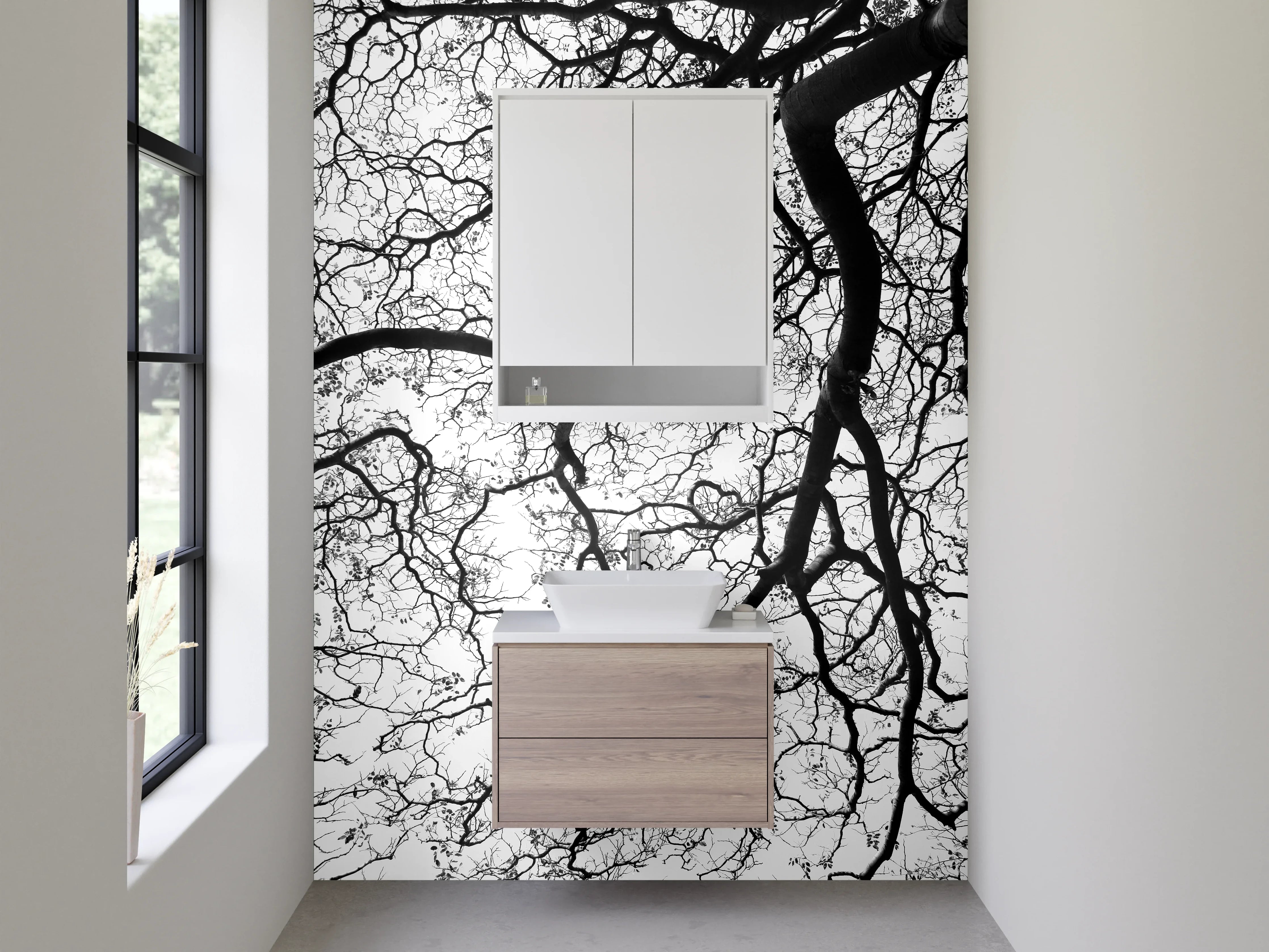 Waschbecken-Rückwand - Graue Bad-Wandpaneele für modernes Design