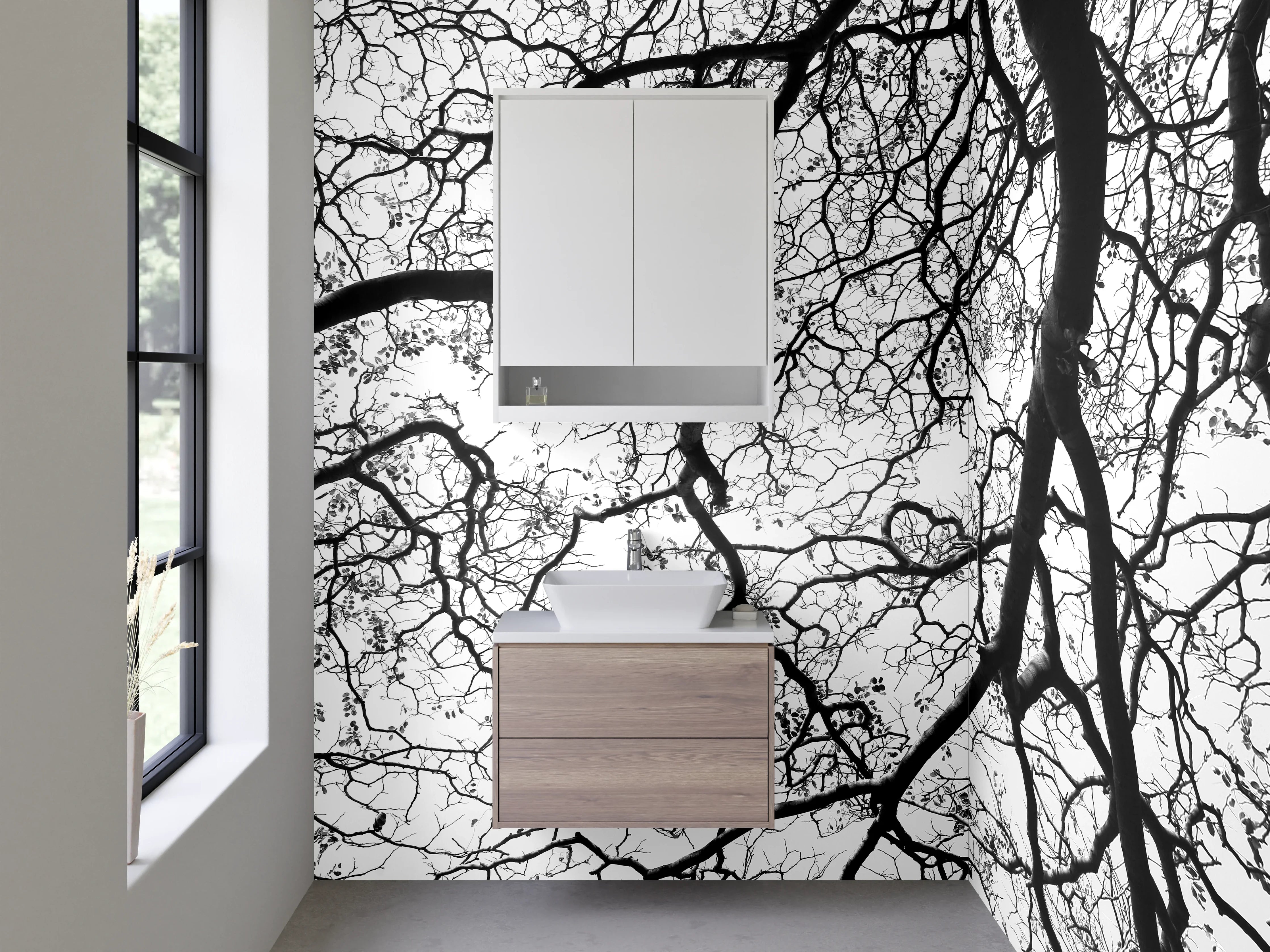 Waschbecken-Rückwand - Graue Bad-Wandpaneele für modernes Design