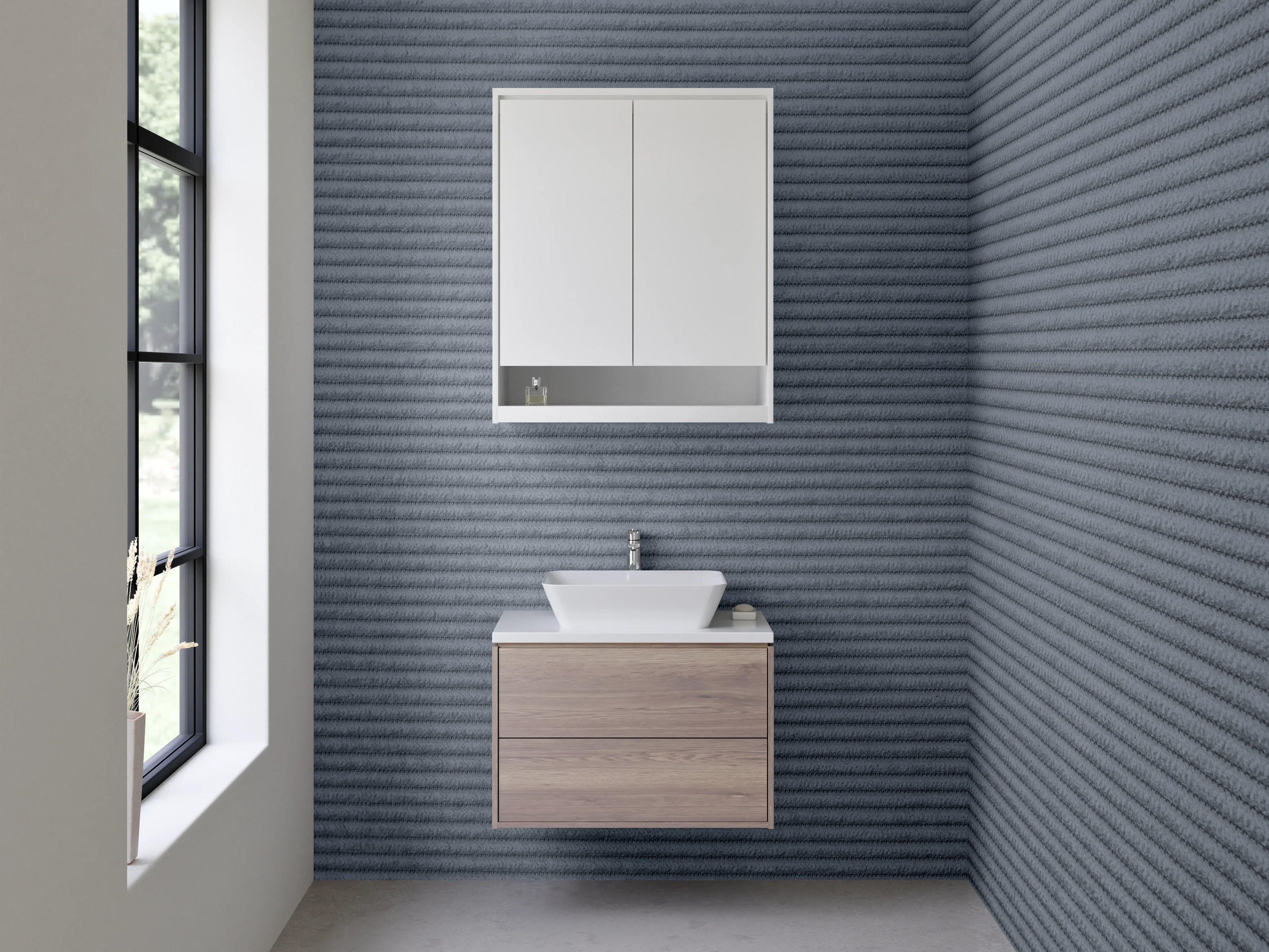 Waschbecken-Rückwand - Graue Feinstruktur Modern