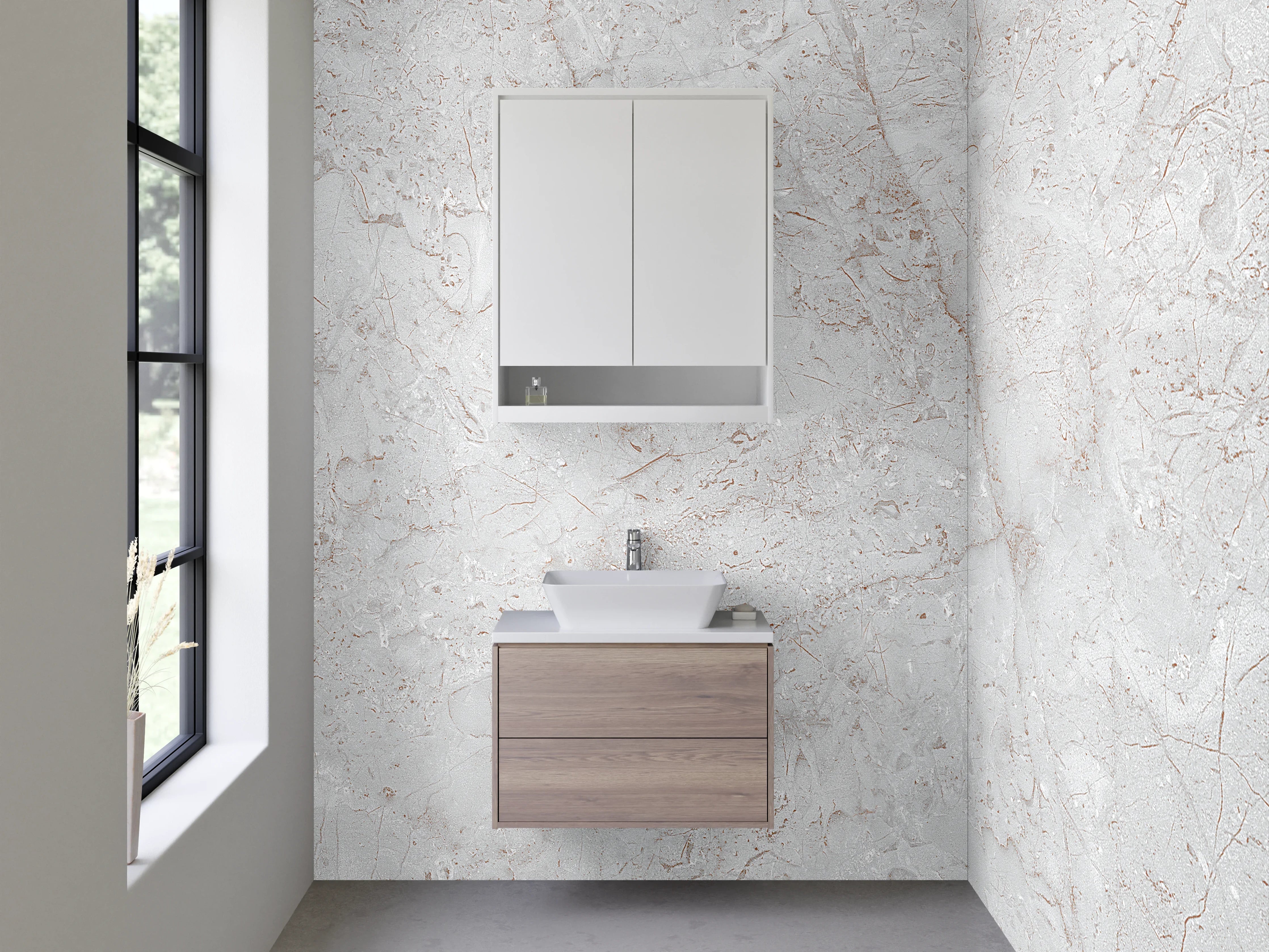 Waschbecken-Rückwand - Graue Marmor-Inspiration