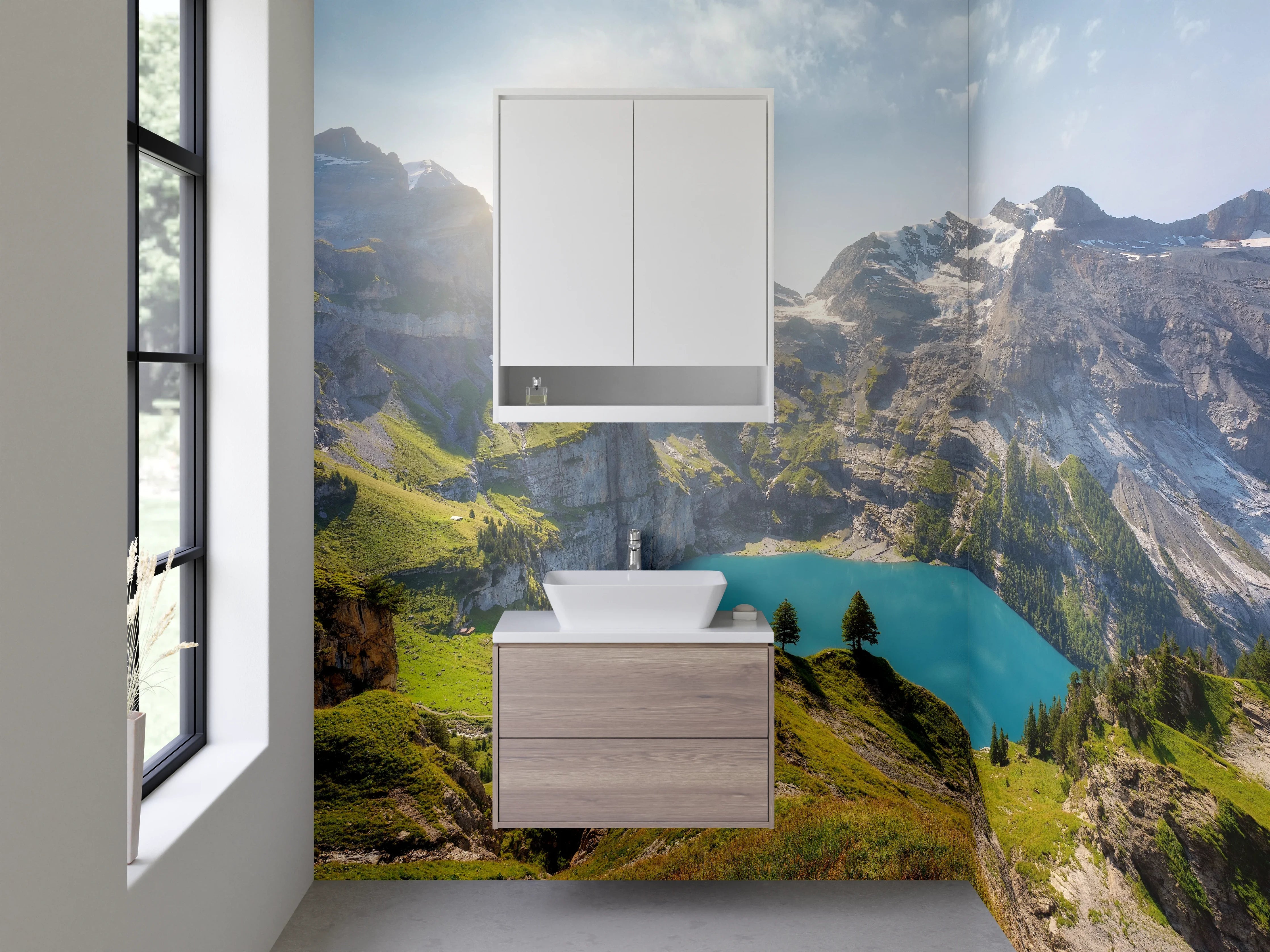 Waschbecken-Rückwand - Graue Waschrückwand für dein Badezimmer