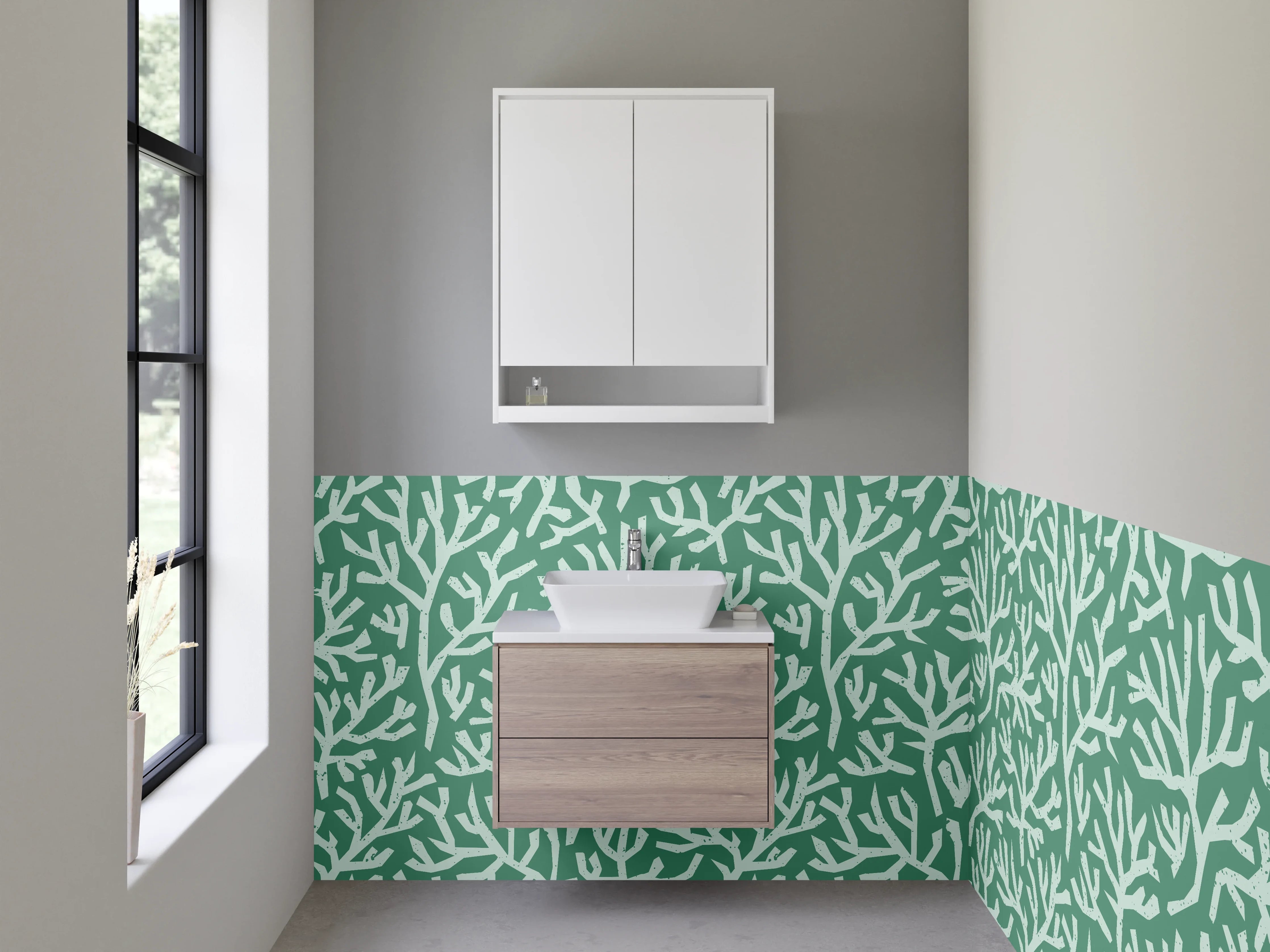 Waschbecken-Rückwand - Grüne Korallen-Struktur