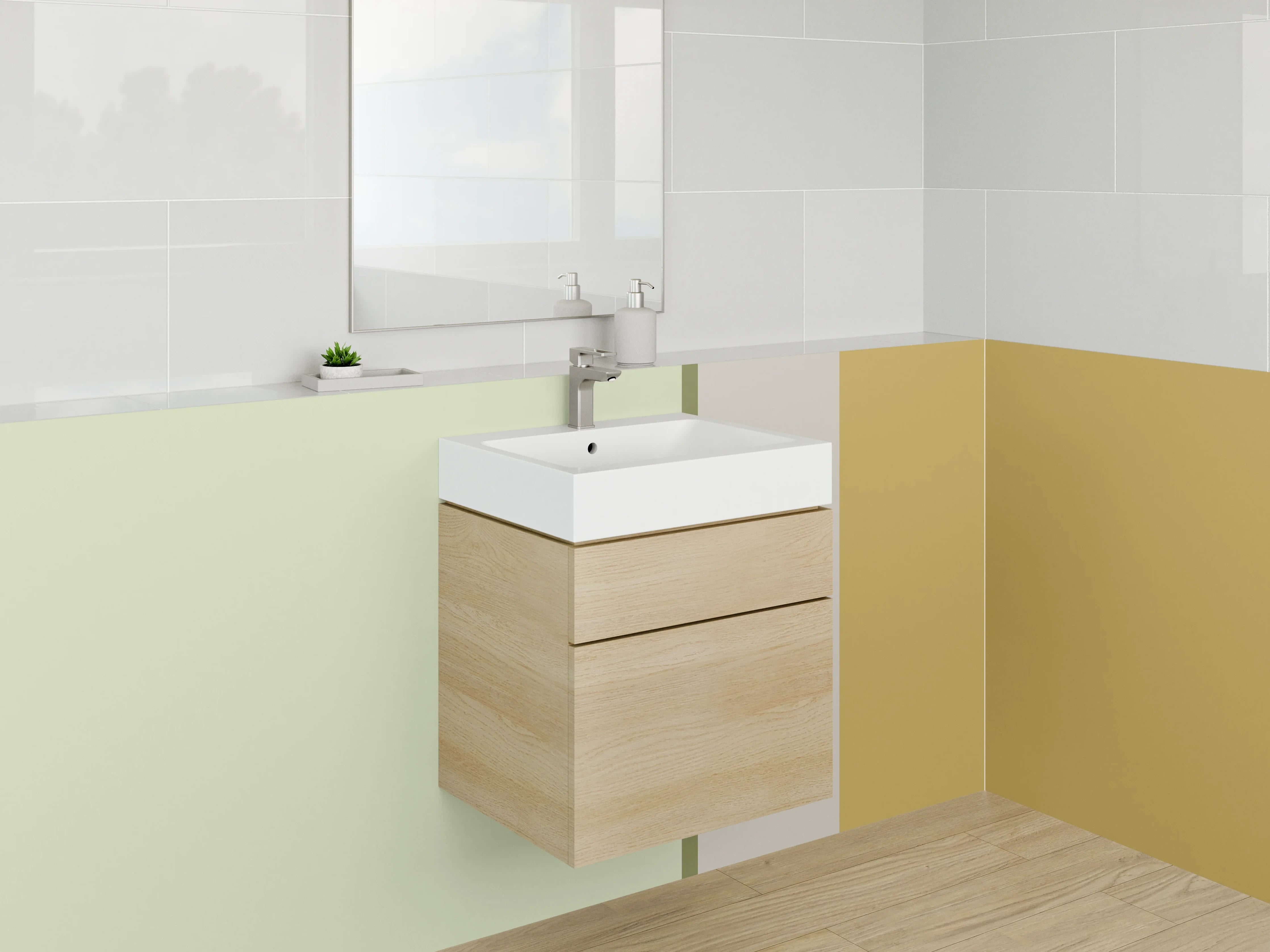 Waschbecken-Rückwand - Harmonische Farbverlaufs-Palette