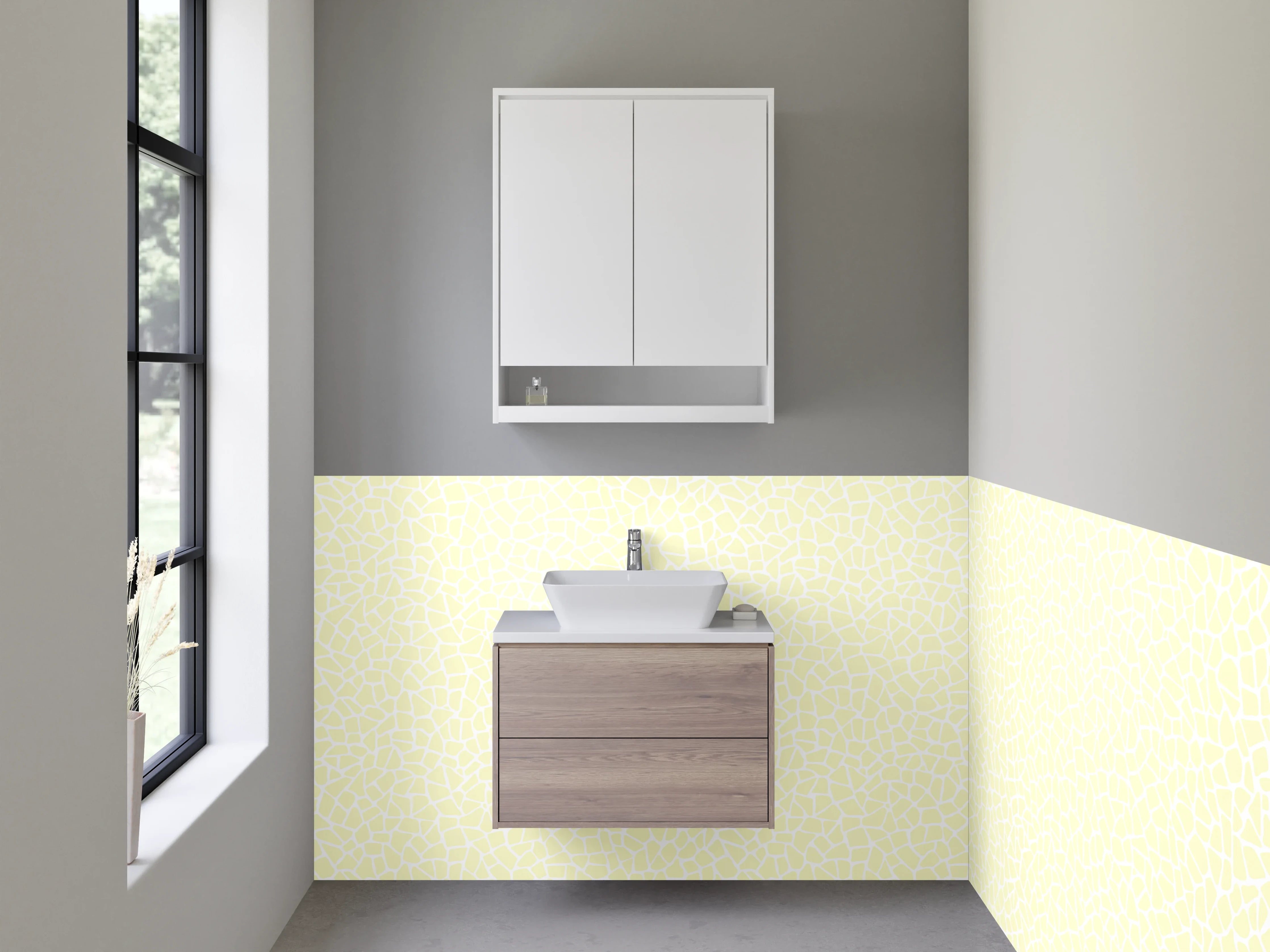 Waschbecken-Rückwand - Hellbeige dezentes Muster für Badezimmer