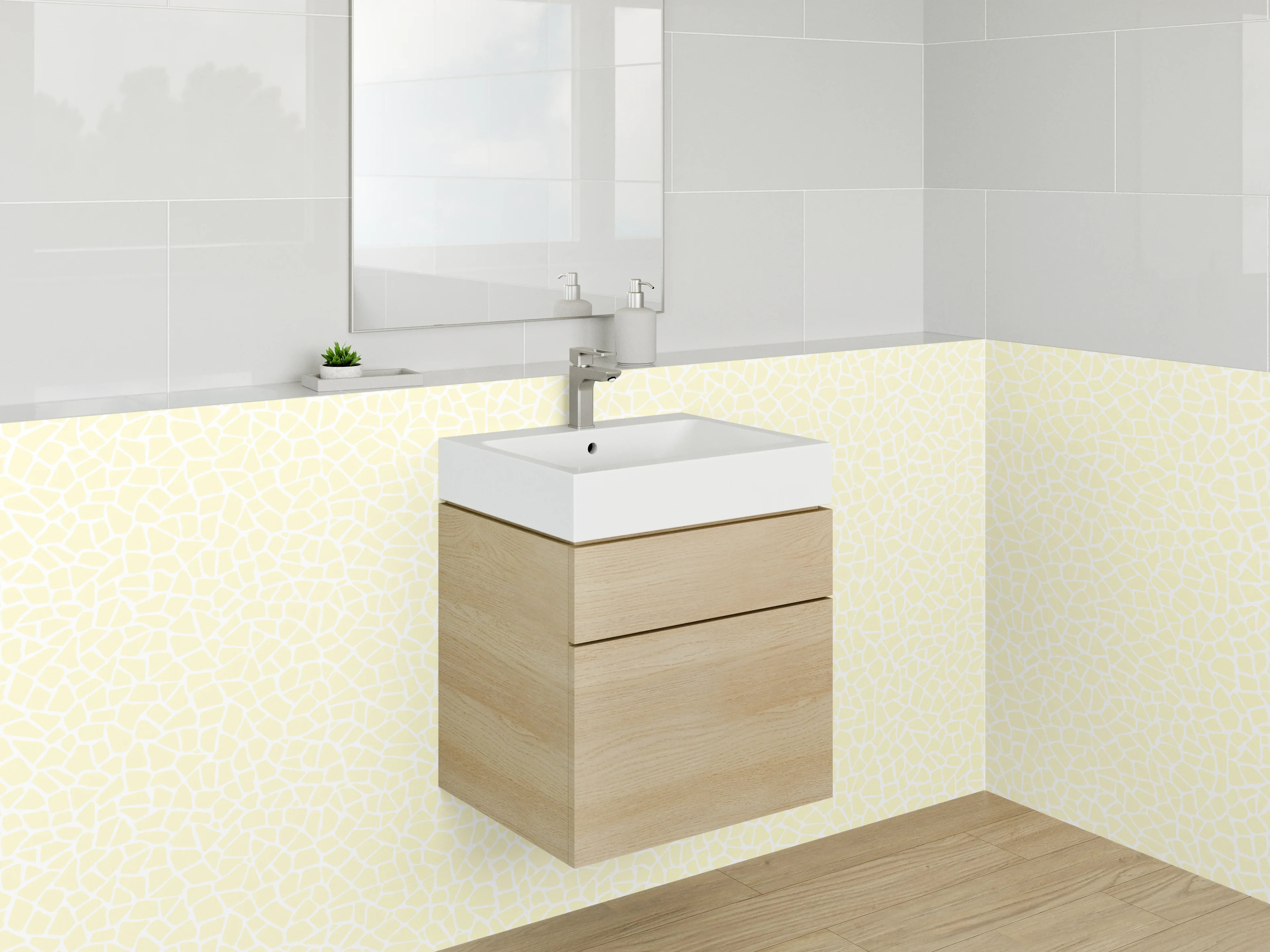Waschbecken-Rückwand - Hellbeige dezentes Muster für Badezimmer