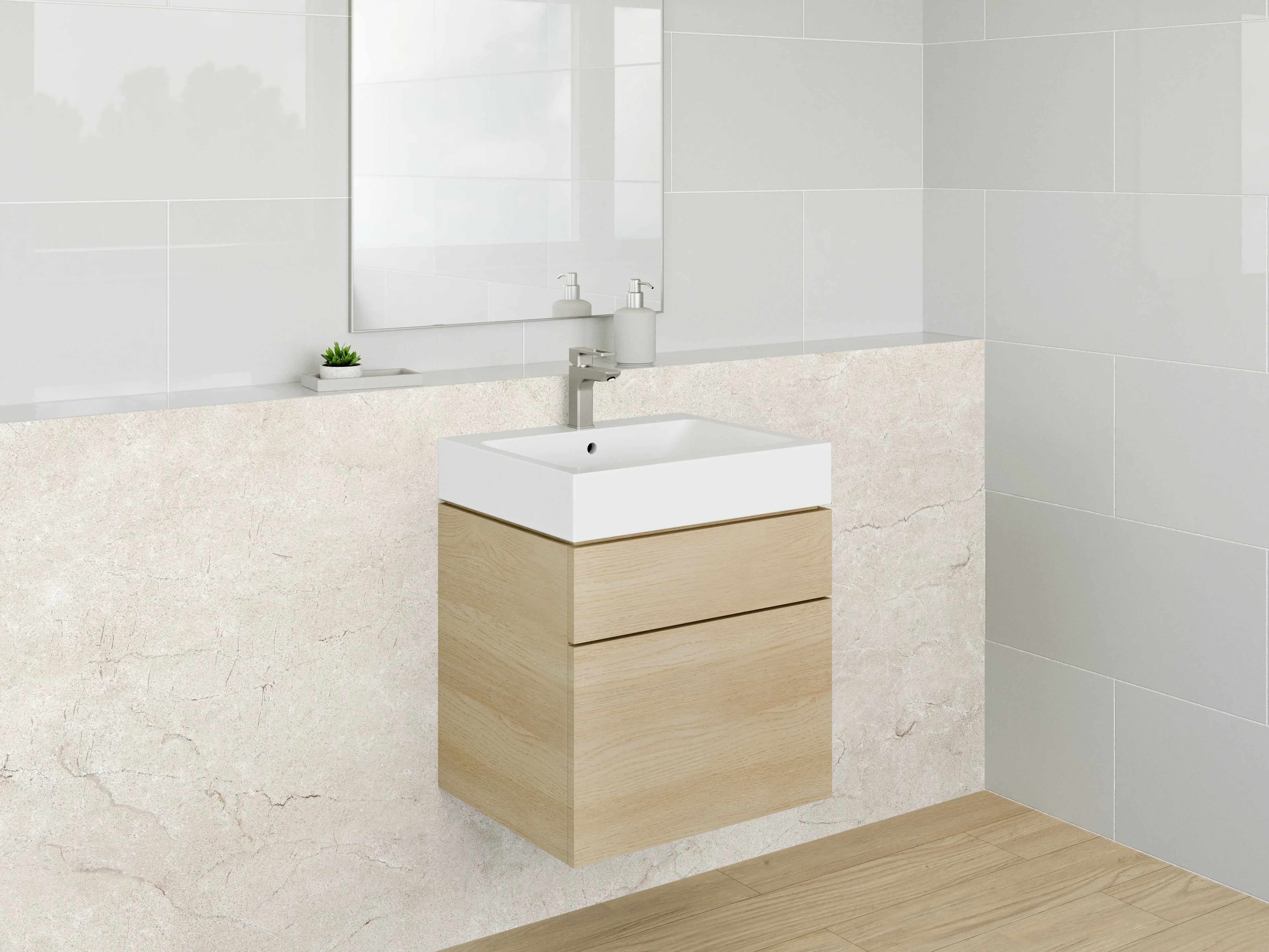 Waschbecken-Rückwand - Heller Marmor-Look für Rückwände
