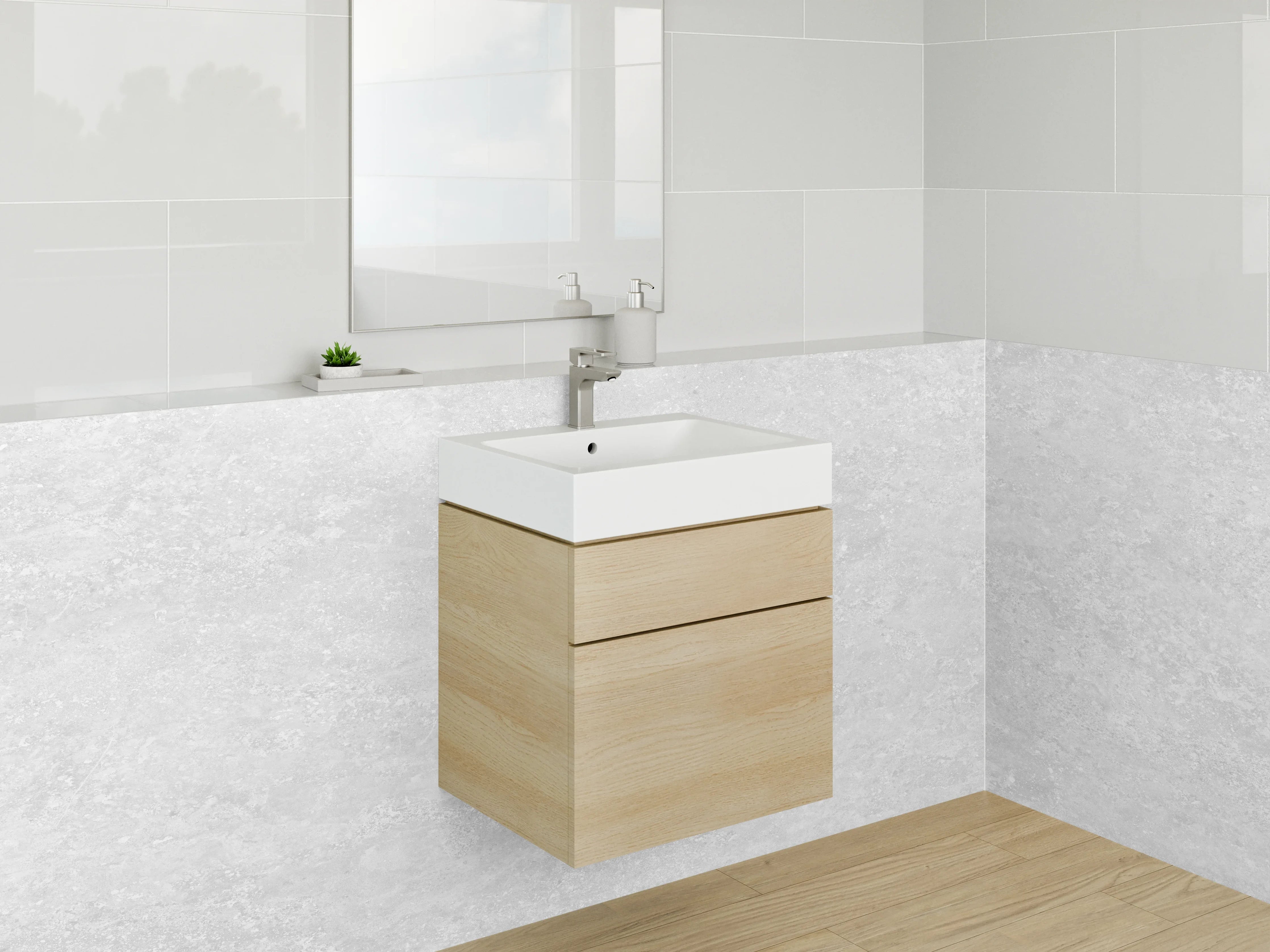 Waschbecken-Rückwand - Heller grauer Marmor mit feiner Textur