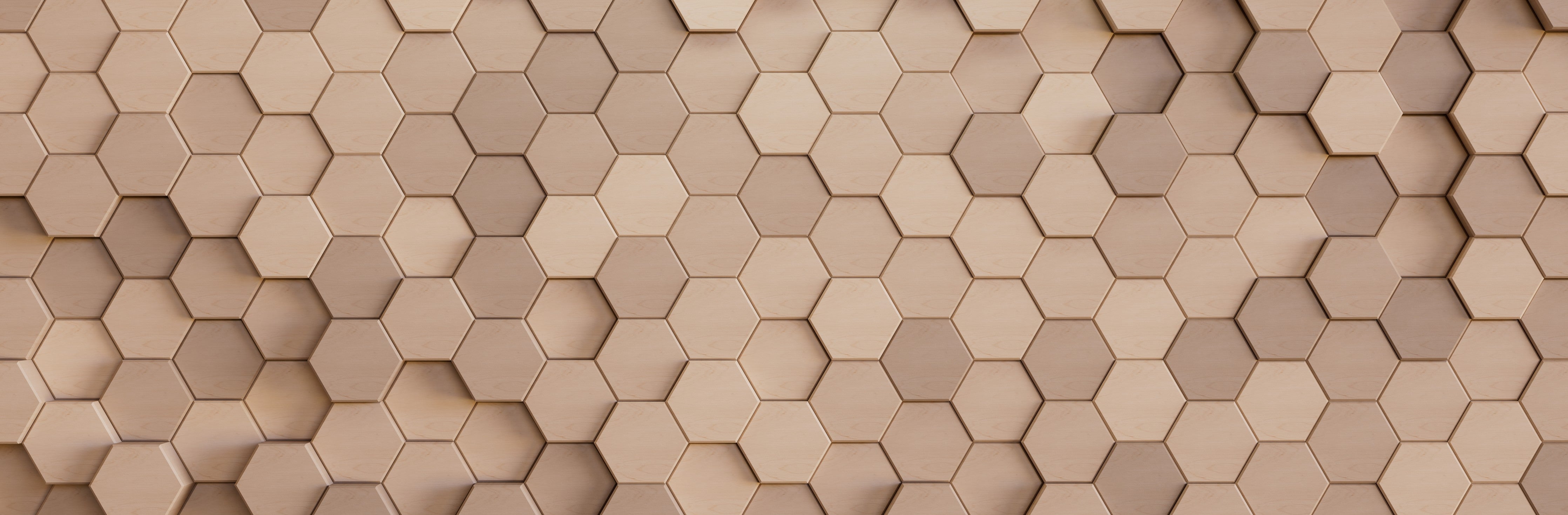 Waschbecken-Rückwand-Hexagon Mosaik Beige 3D Effekt