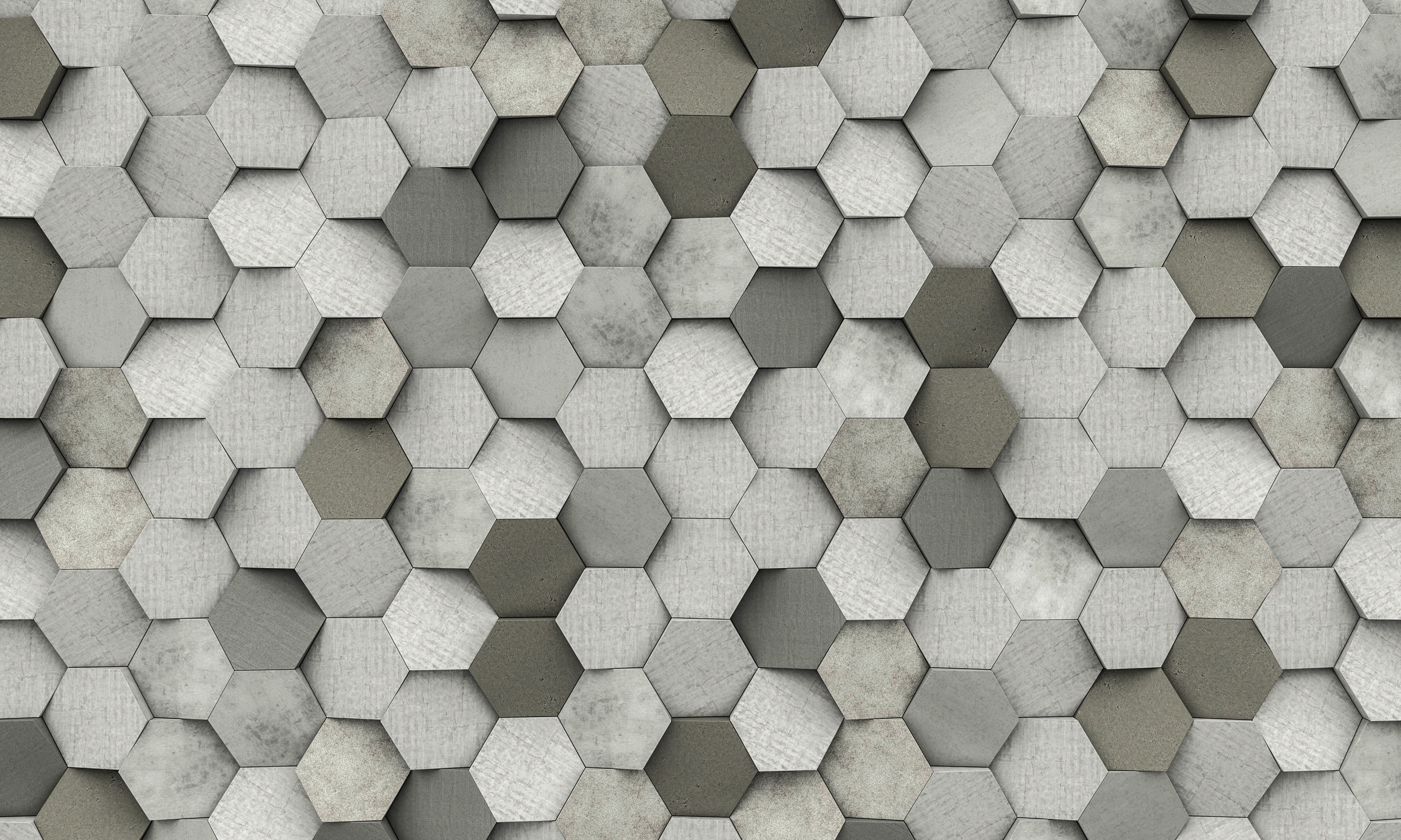 Waschbecken-Rückwand-Hexagon Mosaik in Weiß und Grau