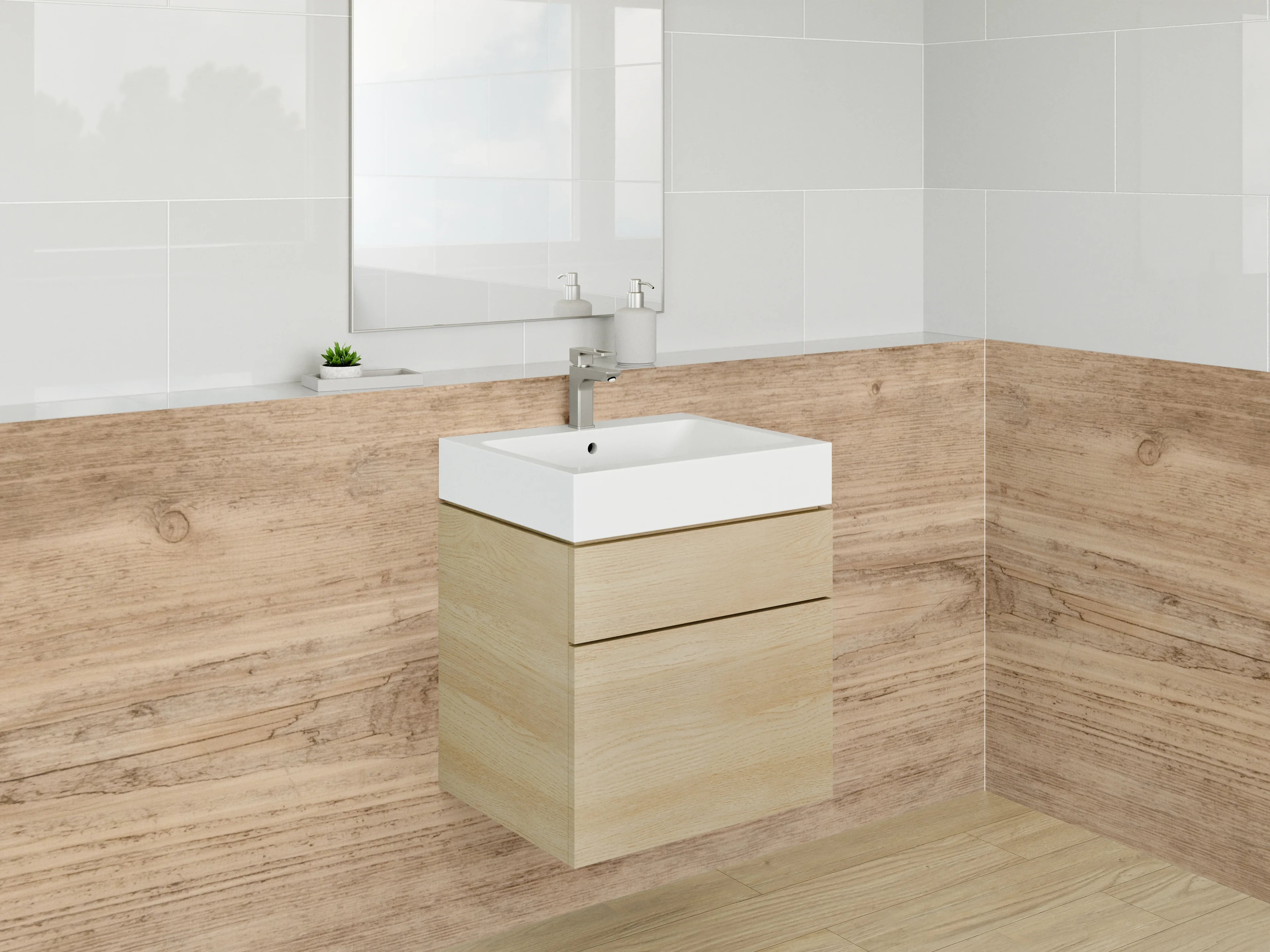 Waschbecken-Rückwand - Holzstruktur mit natürlicher Maserung