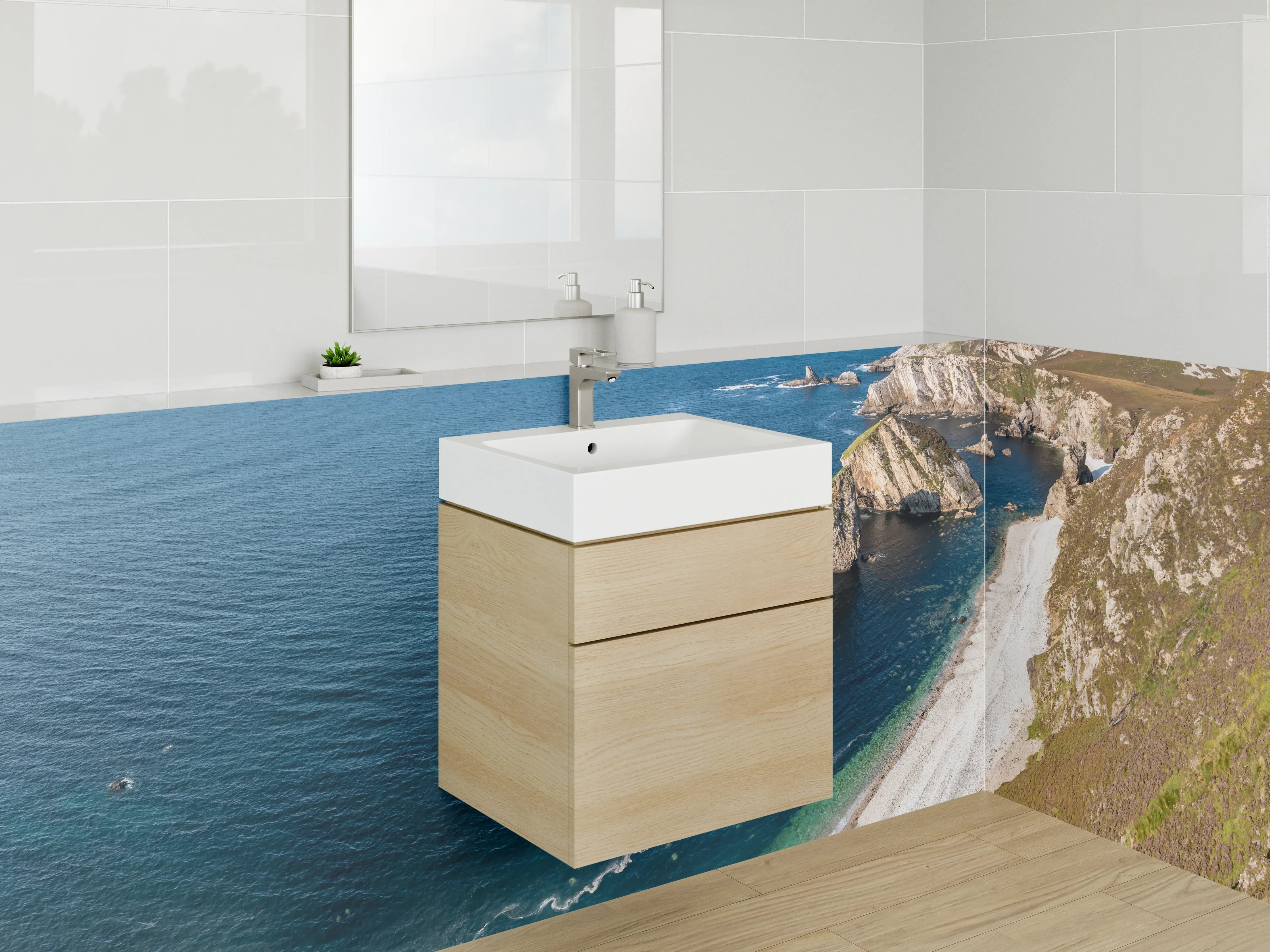 Waschbecken-Rückwand - Irische Steilküste am Atlantik