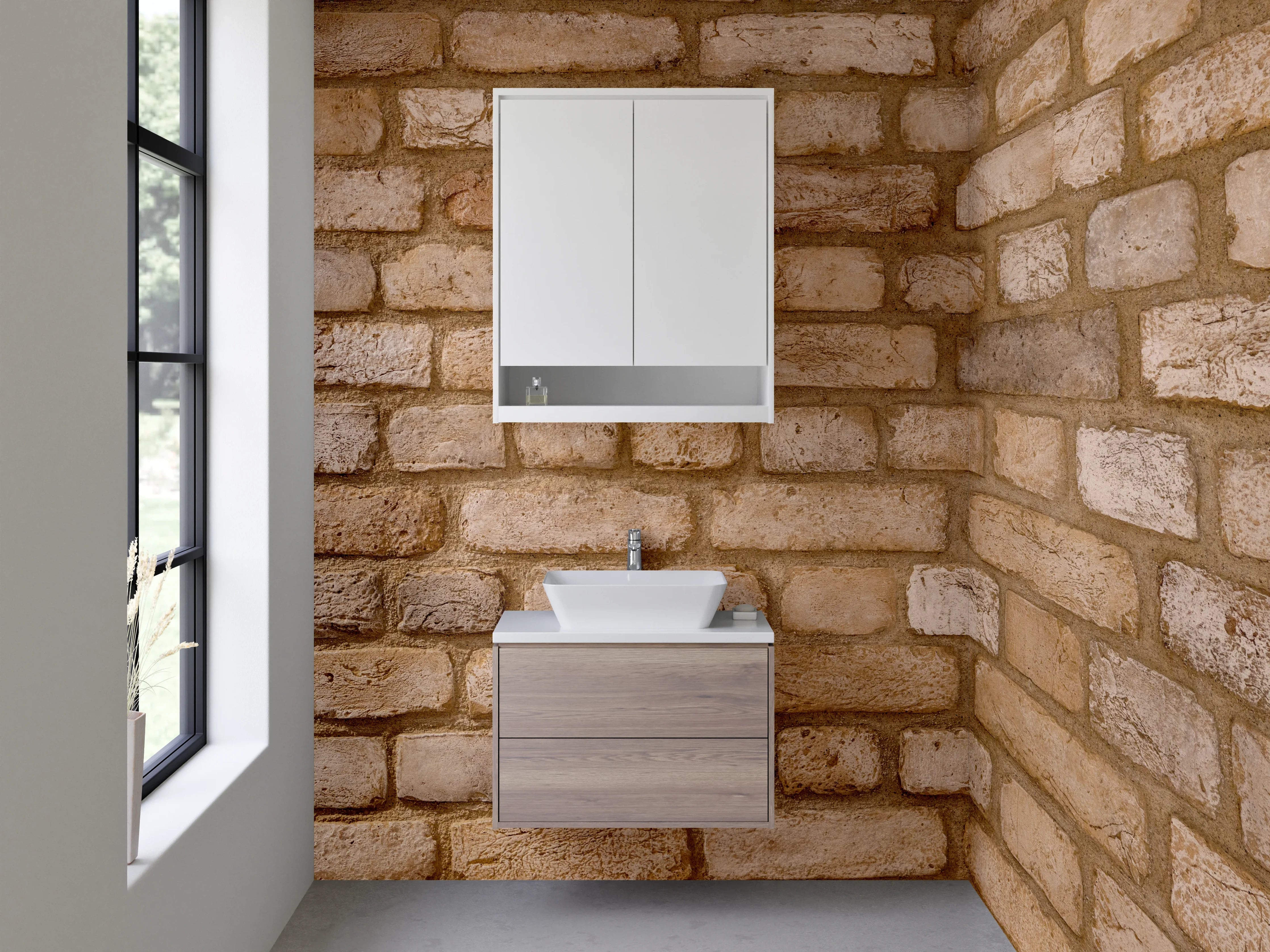 Waschbecken-Rückwand - Klassische Backsteinoptik für Rückwände