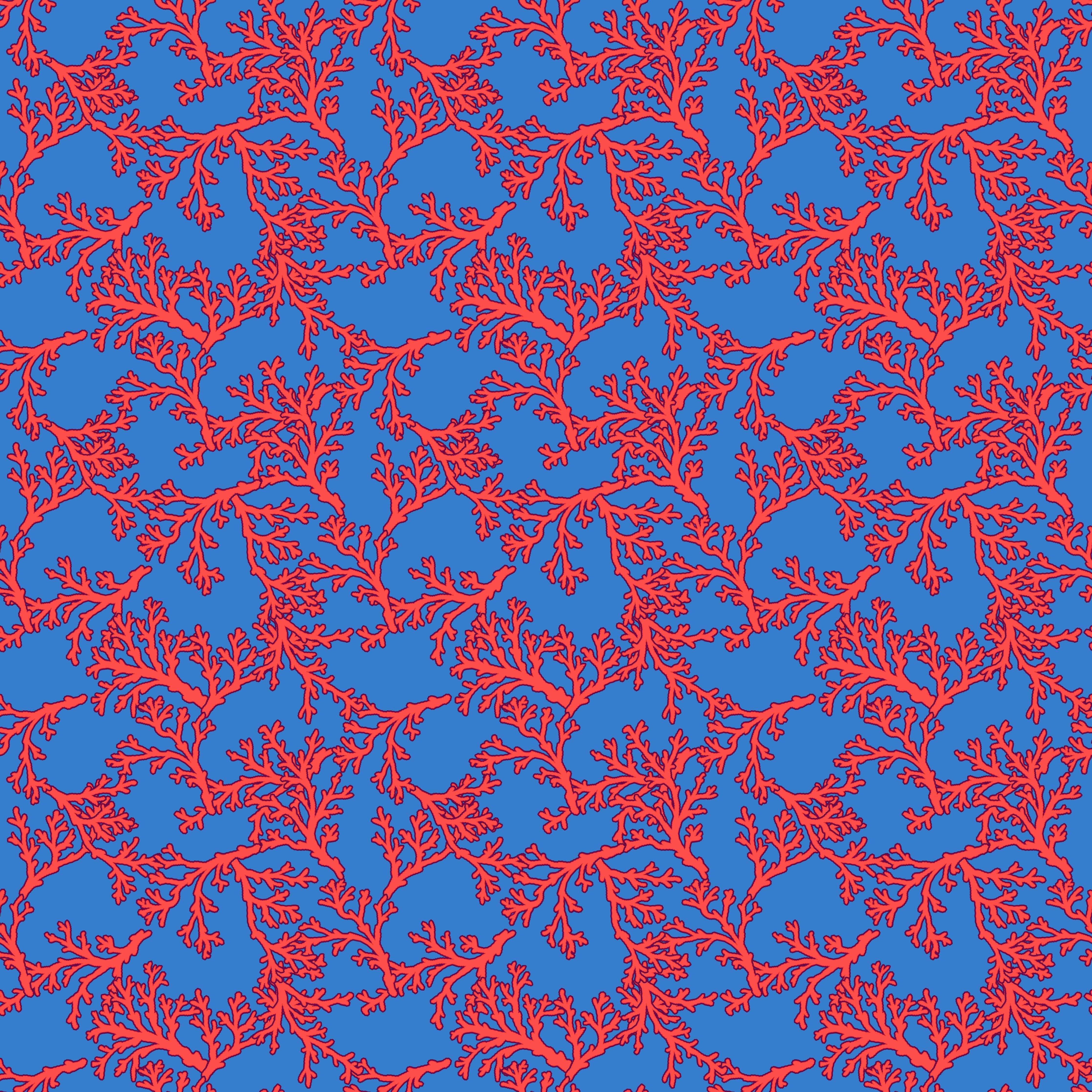 Waschbecken-Rückwand-Korallenmuster in Rot auf Blau