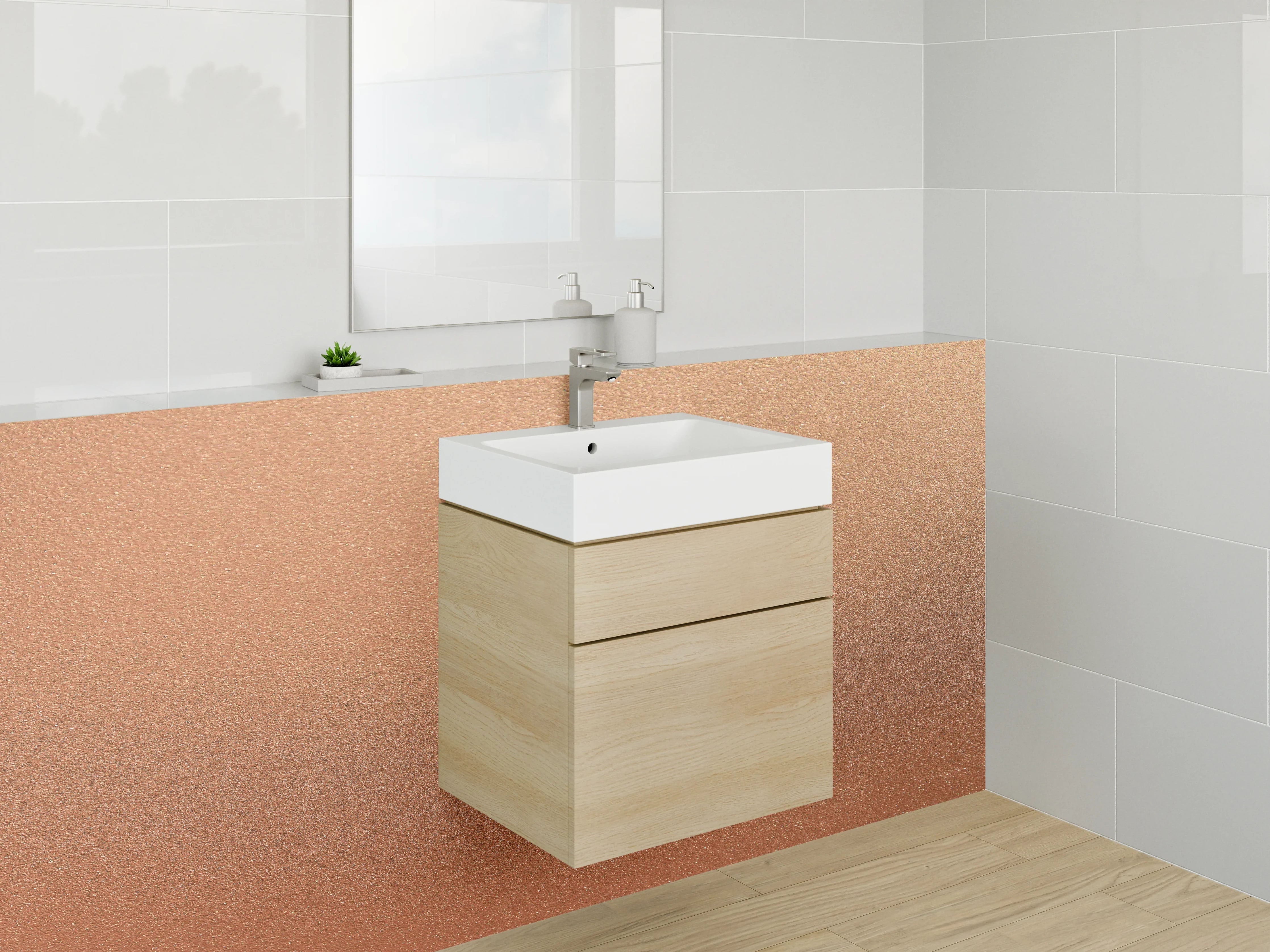 Waschbecken-Rückwand - Kupferfarbene Metall-Textur
