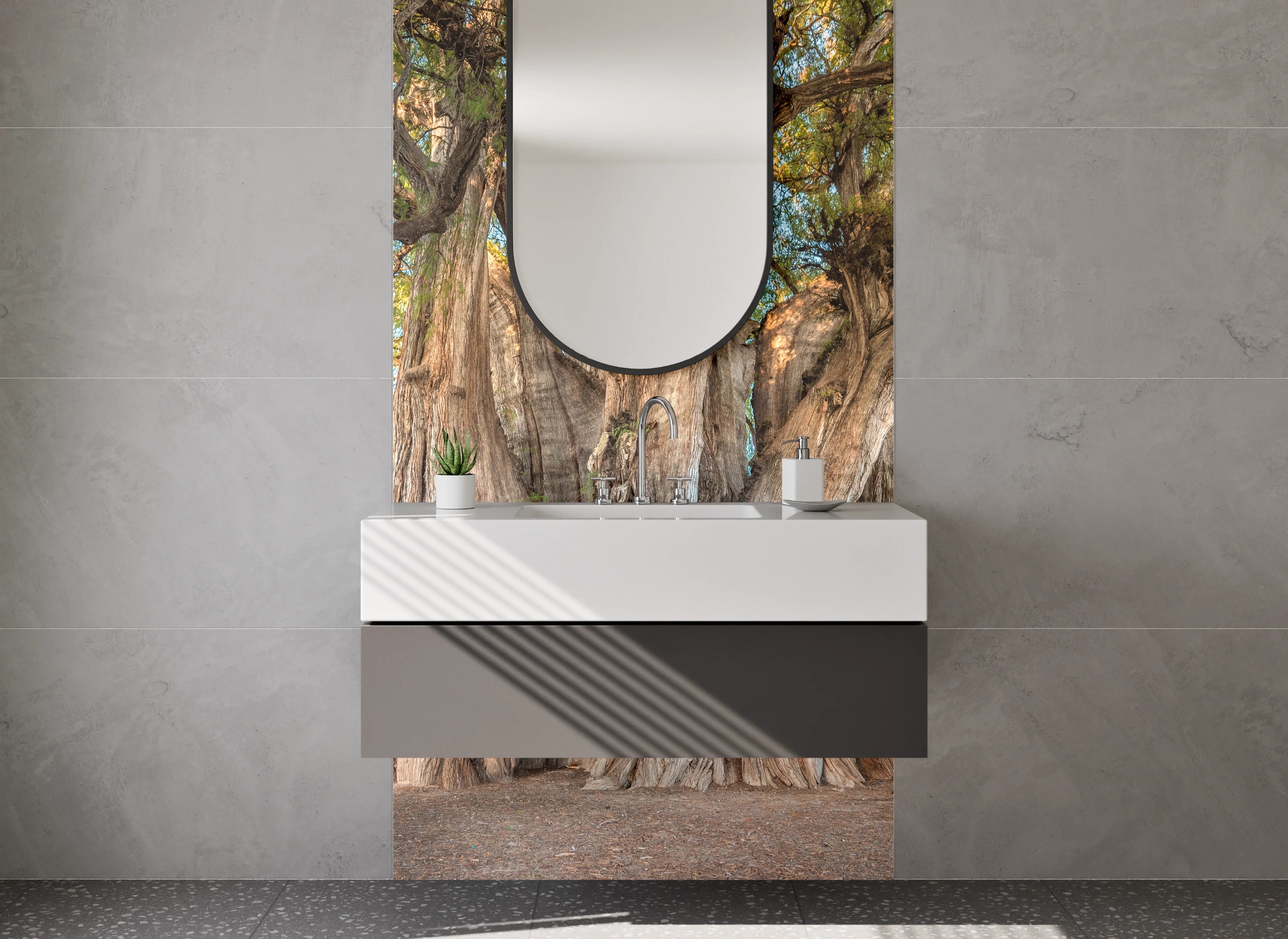 Waschbecken-Rückwand - Majestätischer Baum – Natur Motiv