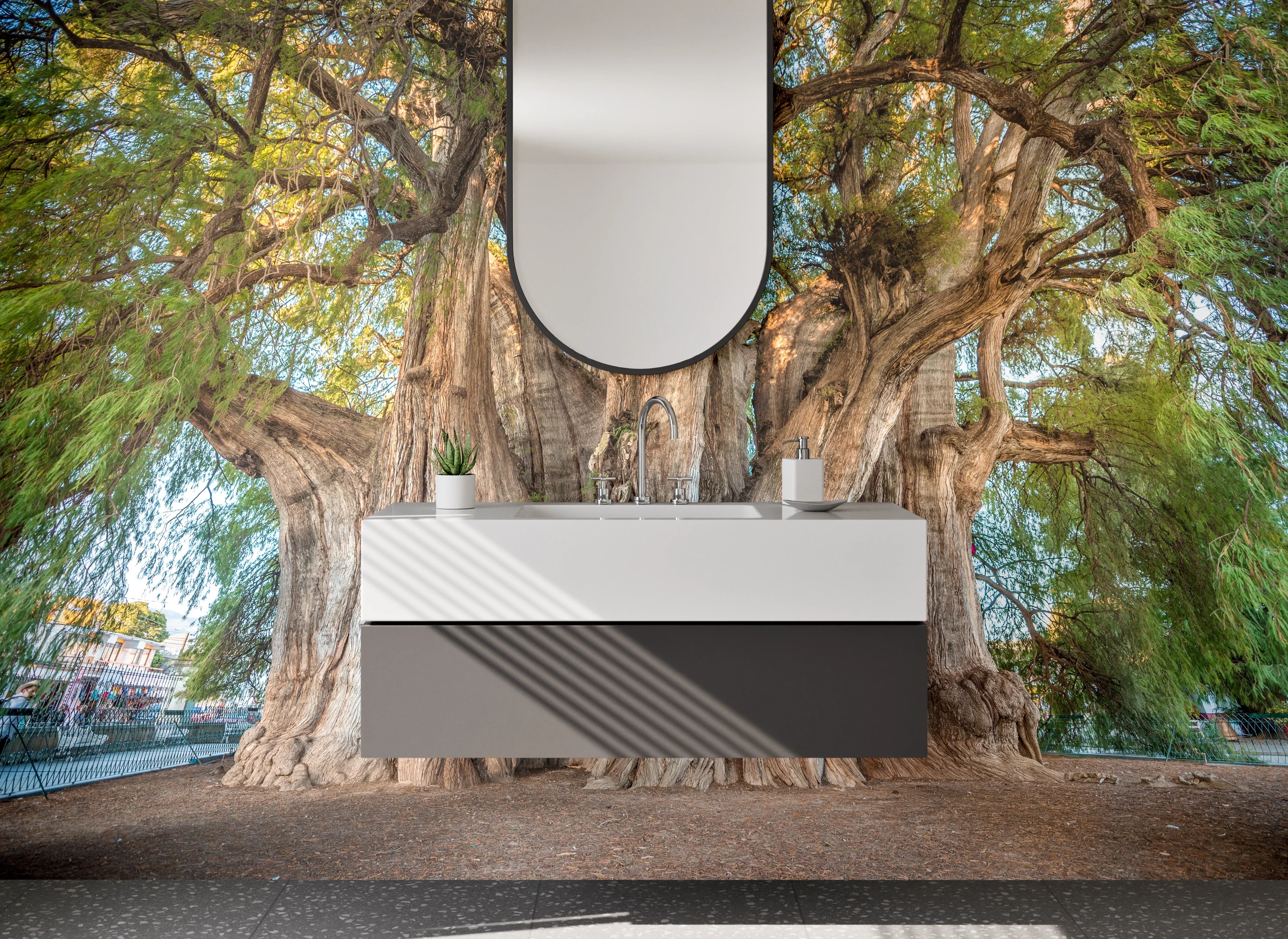 Waschbecken-Rückwand - Majestätischer Baum – Natur Motiv