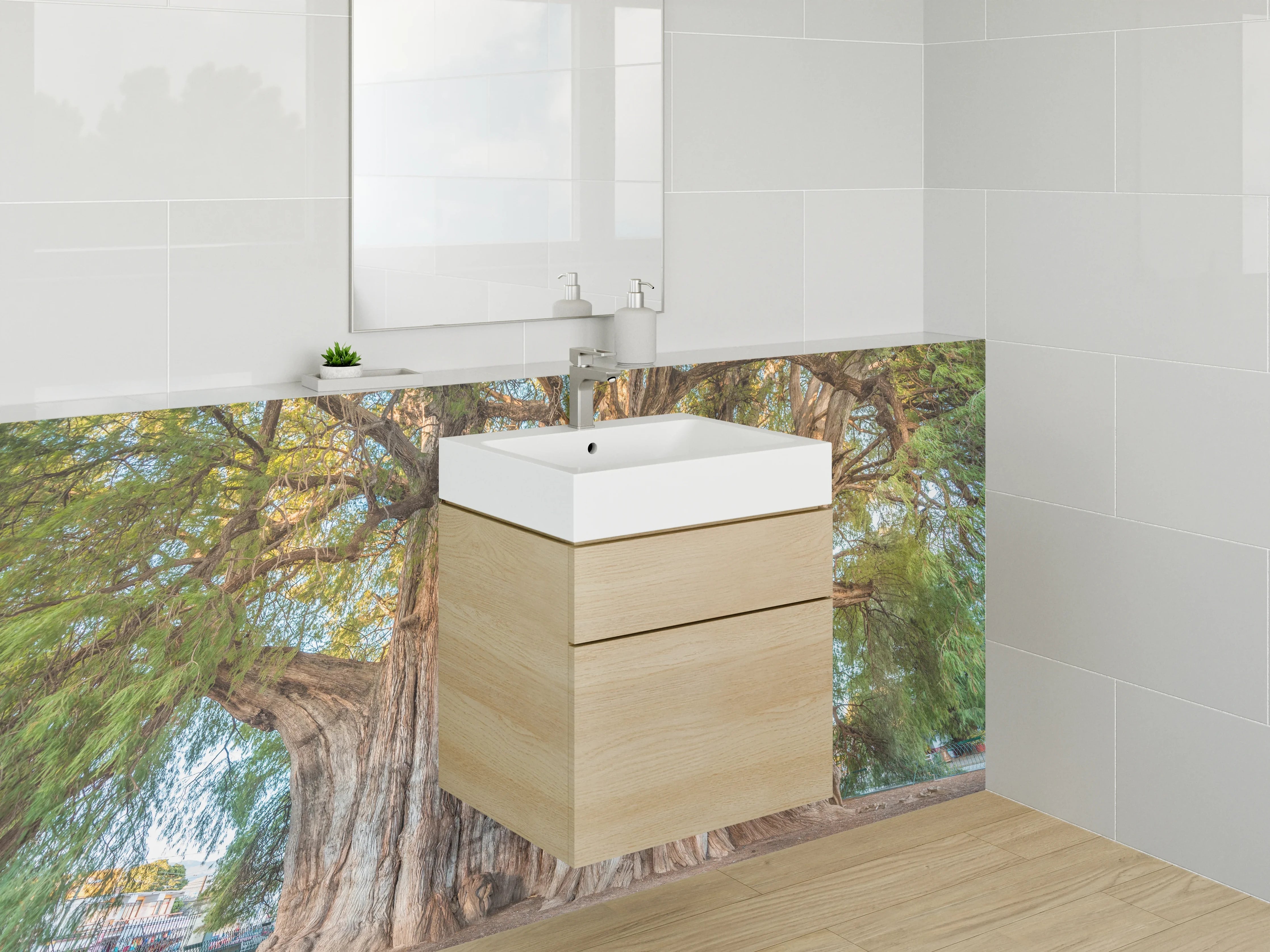 Waschbecken-Rückwand - Majestätischer Baum – Natur Motiv