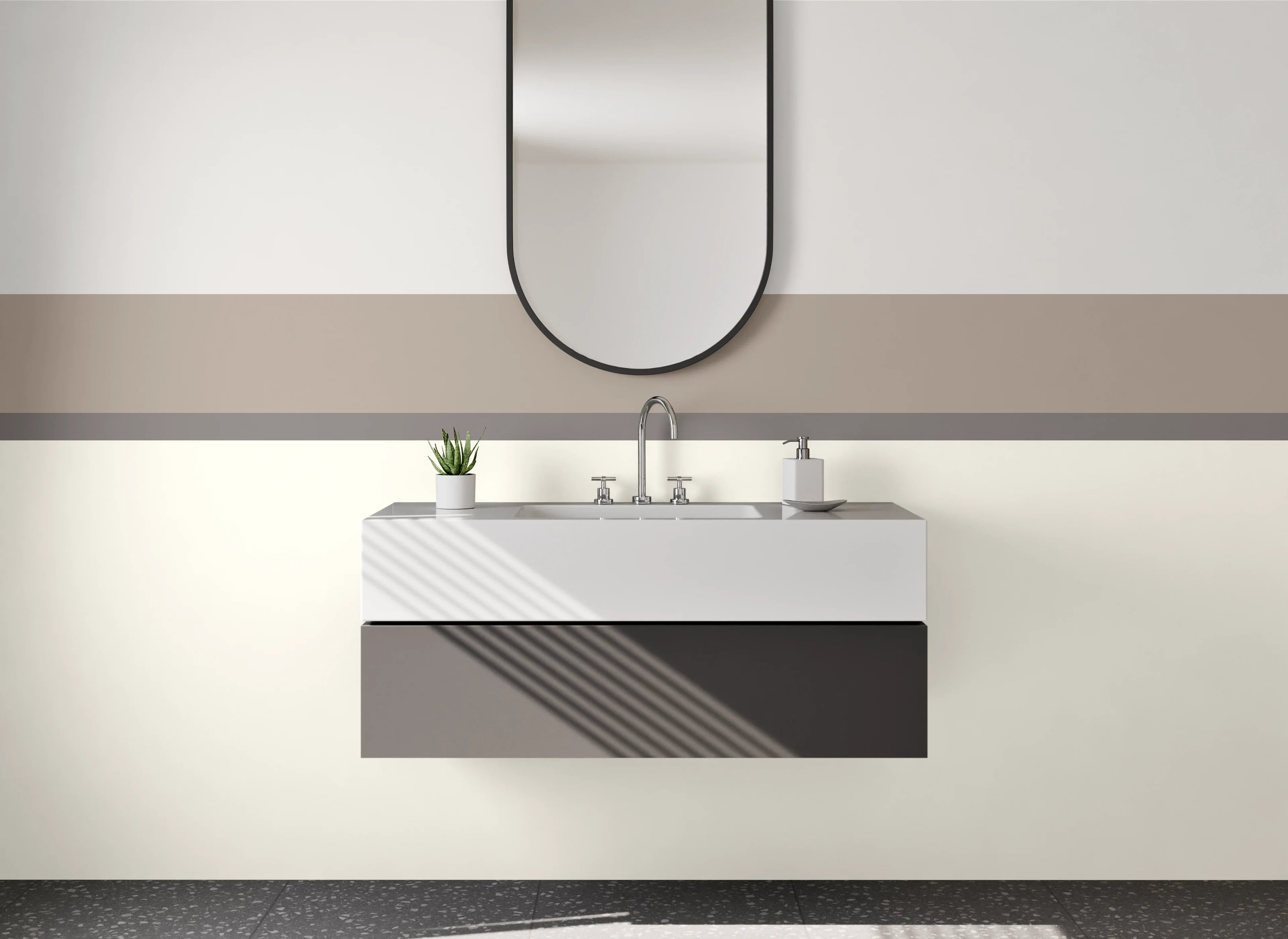 Waschbecken-Rückwand - Minimalistisches Farbdesign