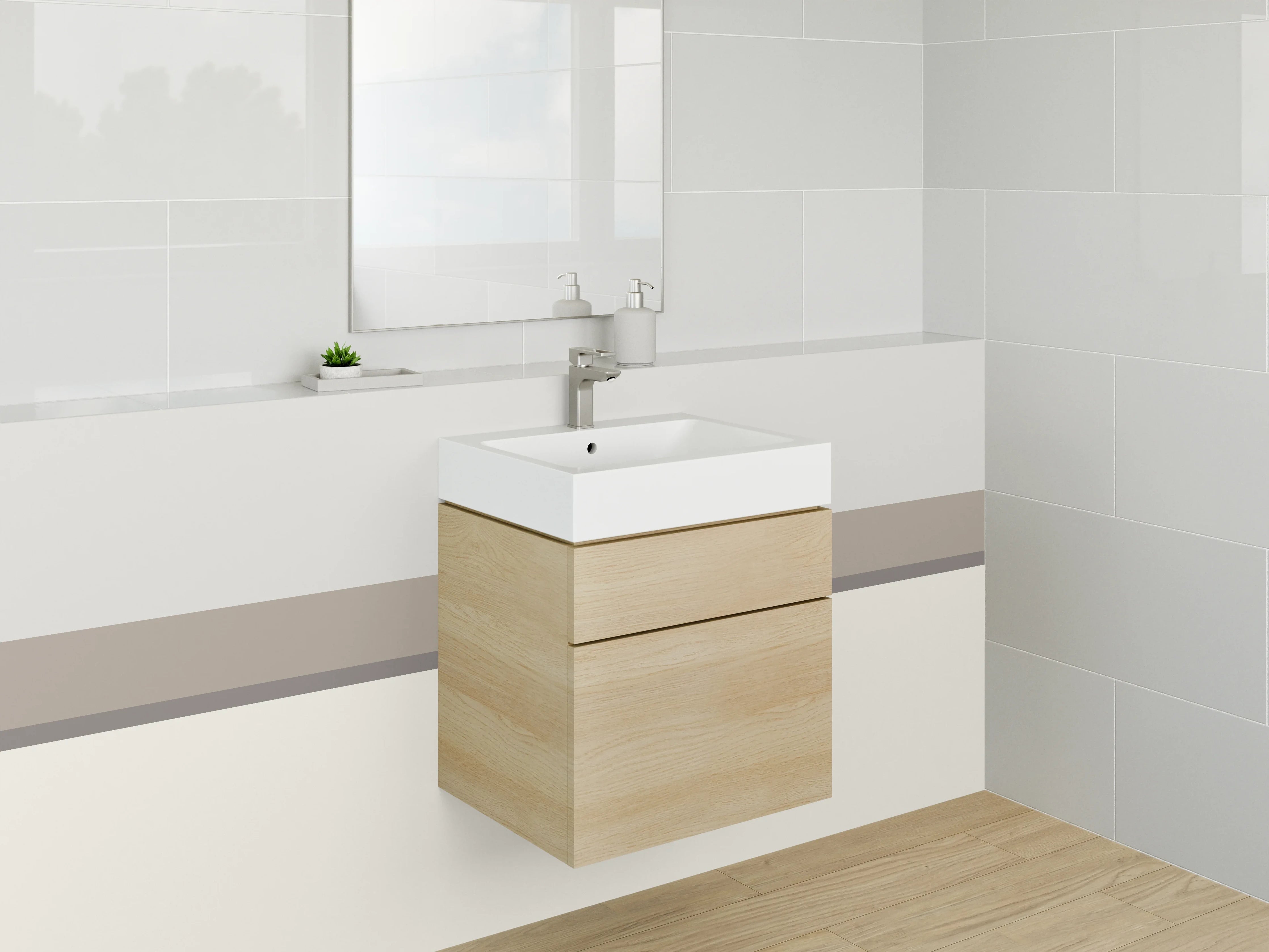 Waschbecken-Rückwand - Minimalistisches Farbdesign