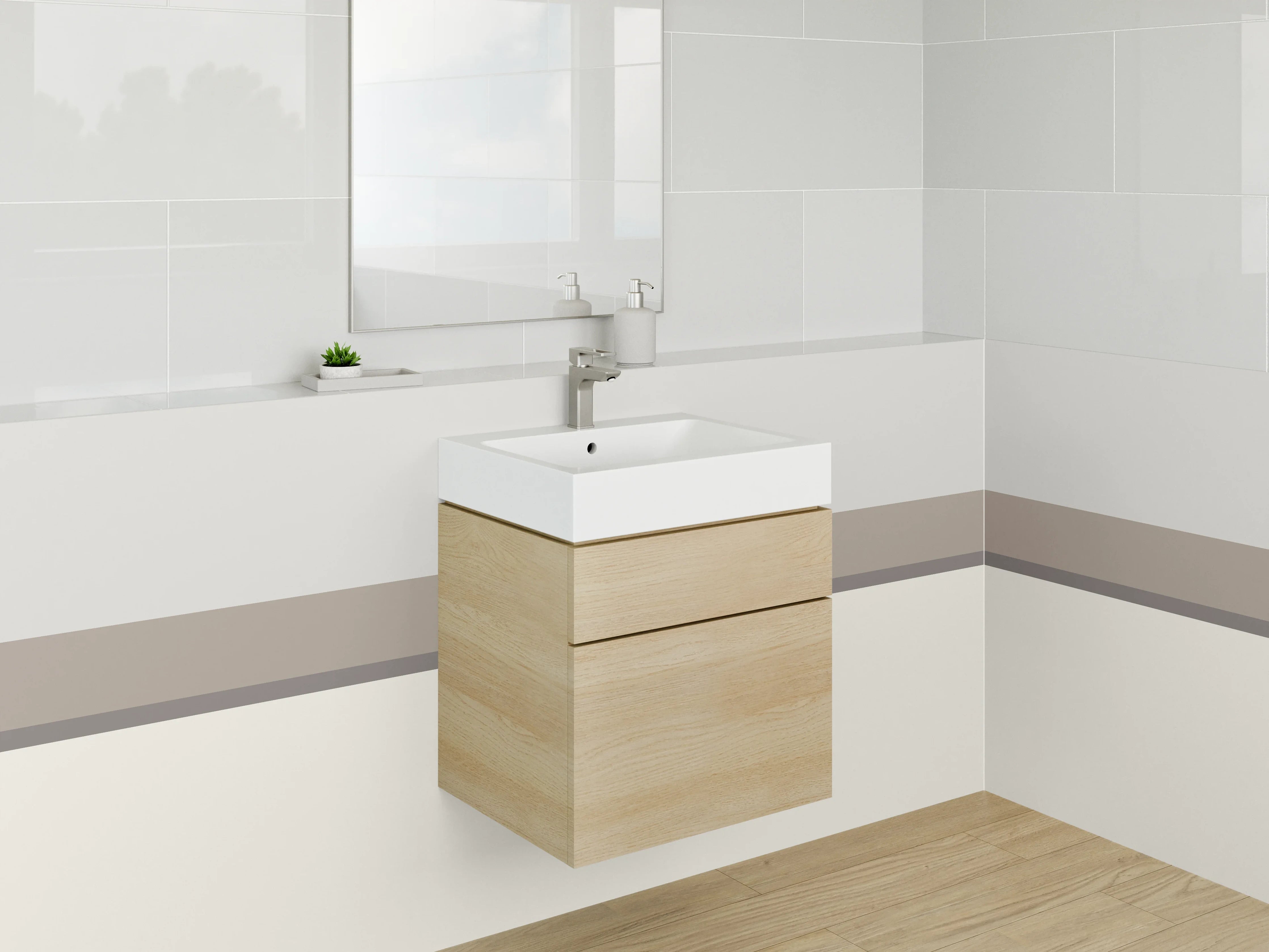 Waschbecken-Rückwand - Minimalistisches Farbdesign