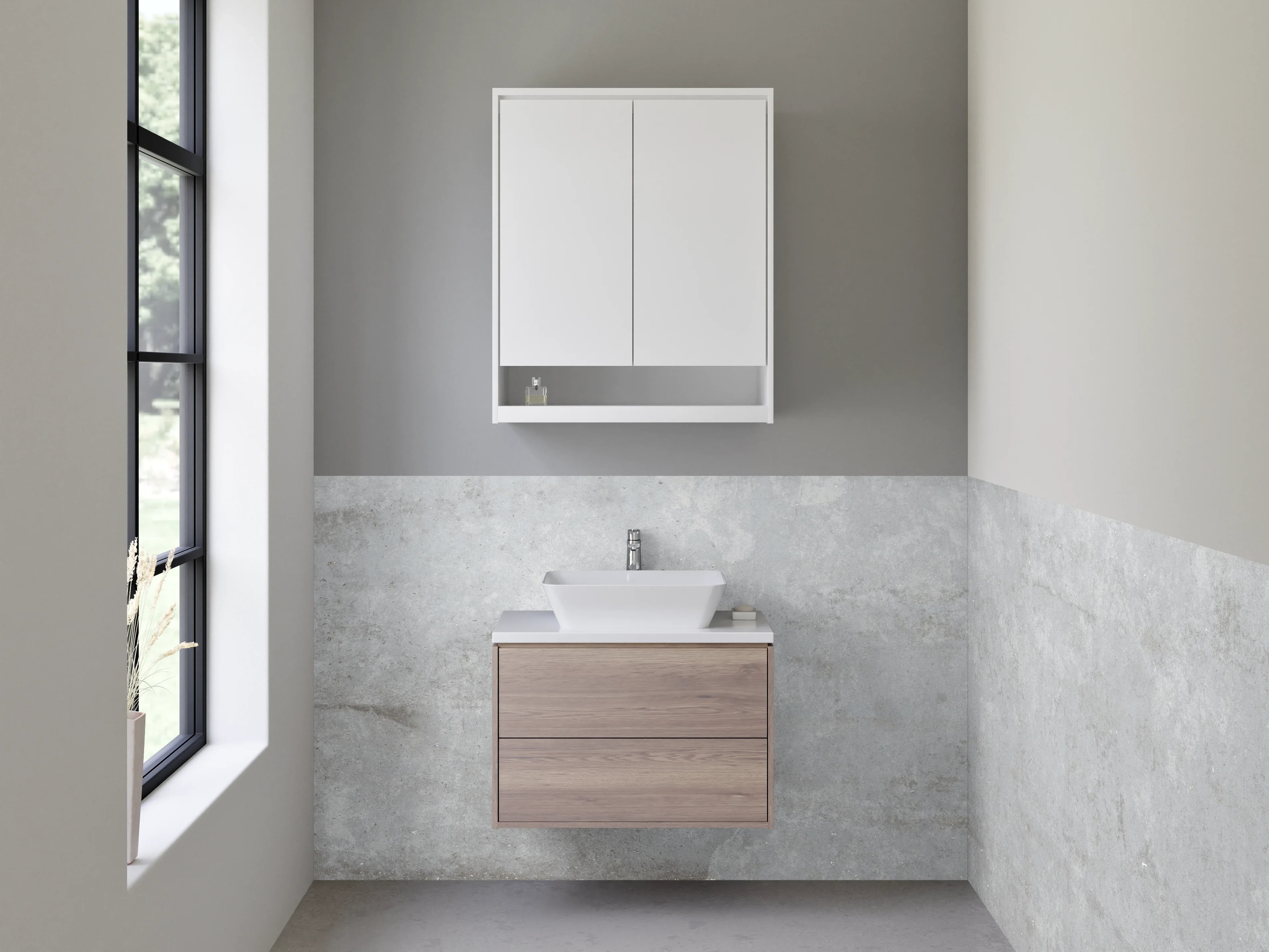 Waschbecken-Rückwand - Moderne Grau-Marmor-Textur