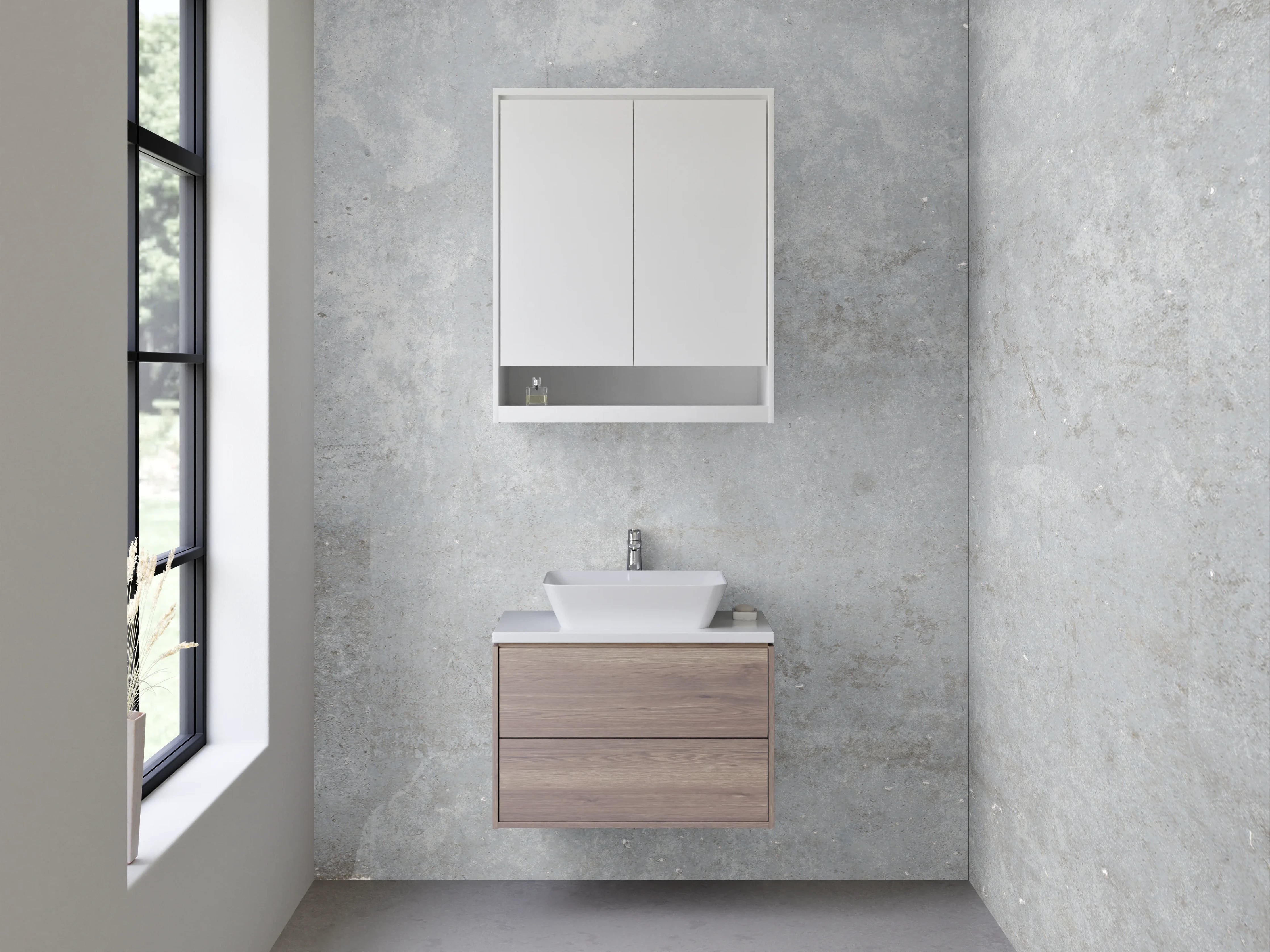 Waschbecken-Rückwand - Moderne Grau-Marmor-Textur