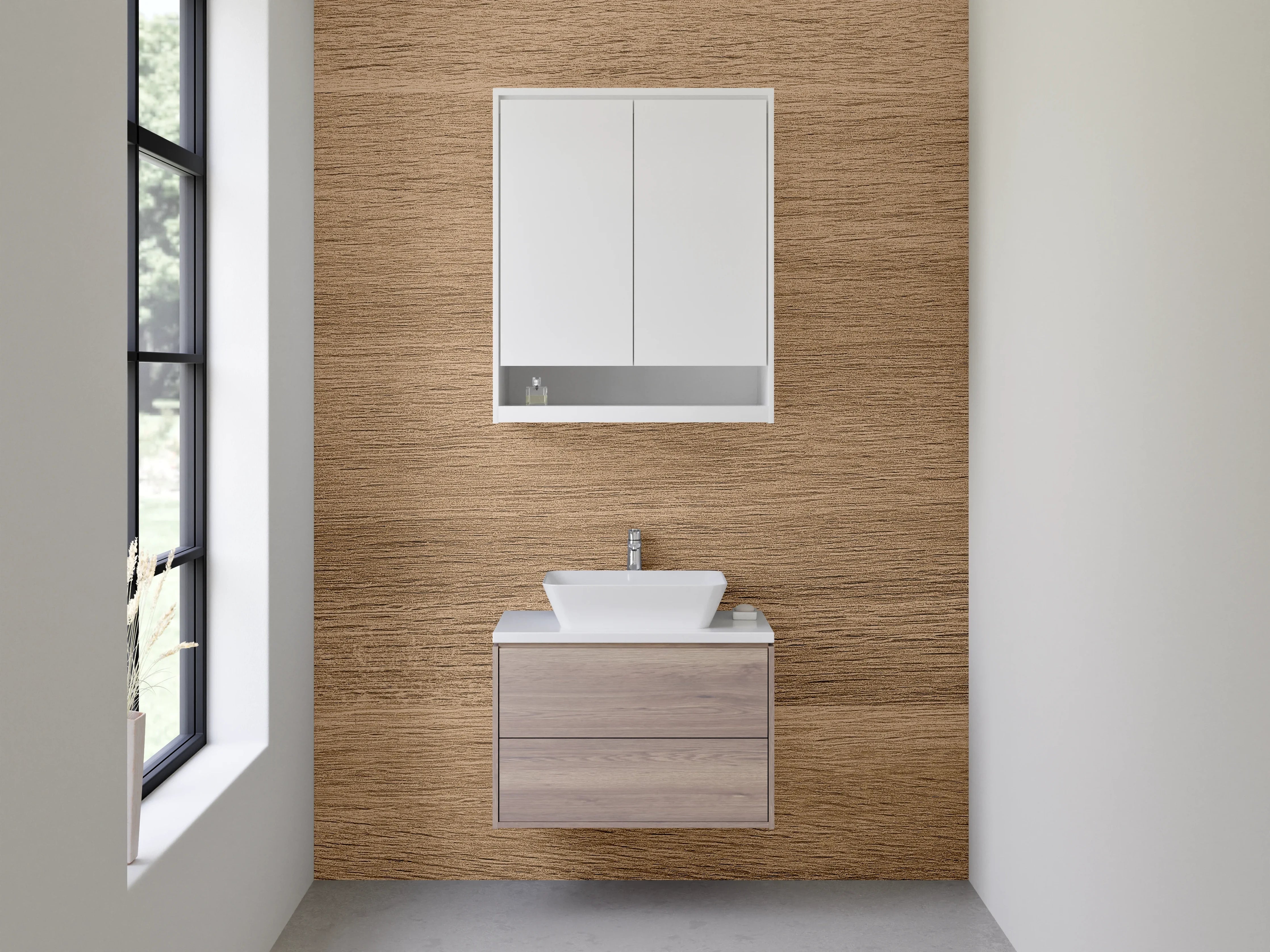 Waschbecken-Rückwand - Moderne Holzoptik für Deine Küche