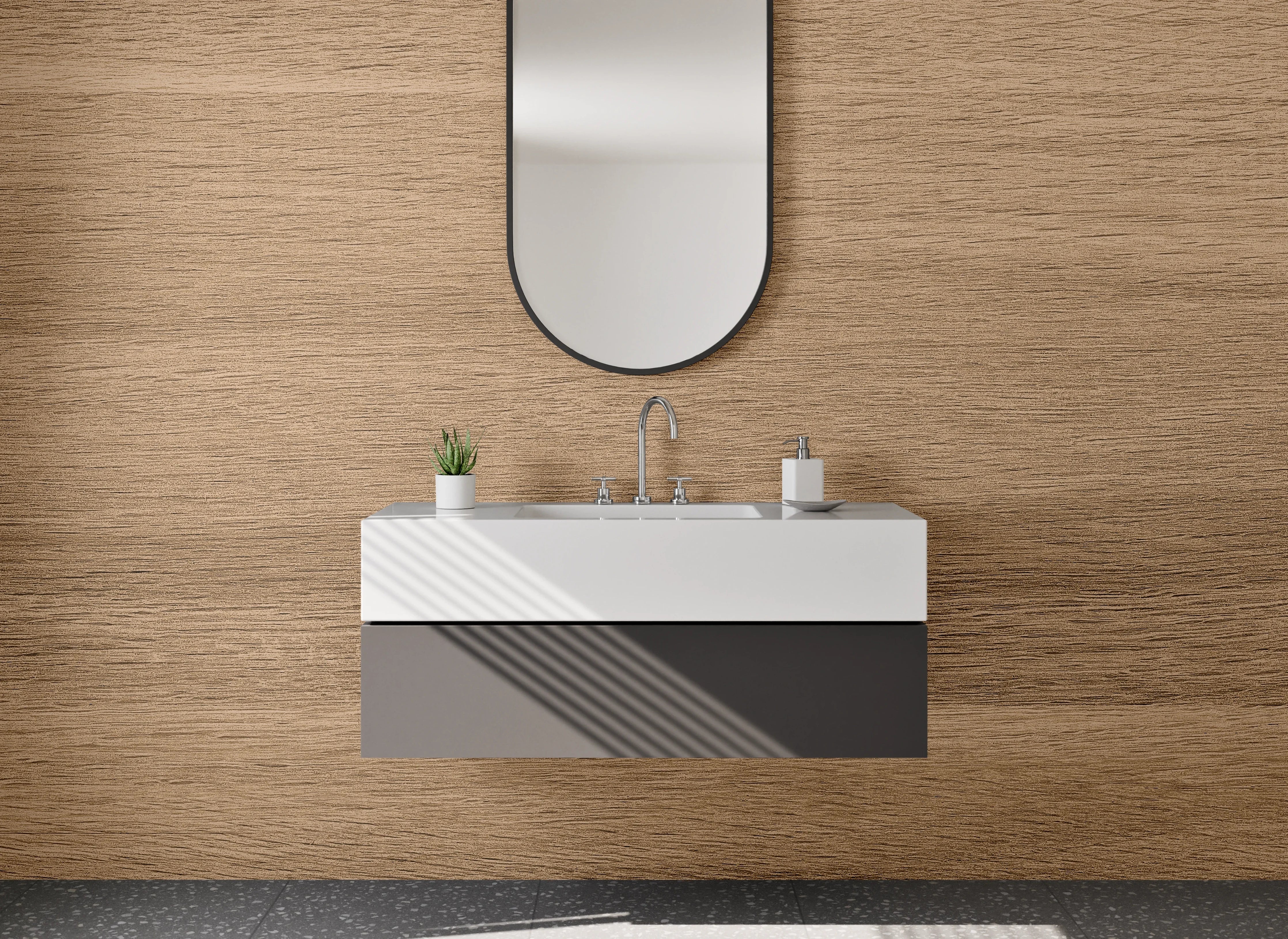 Waschbecken-Rückwand - Moderne Holzoptik für Deine Küche