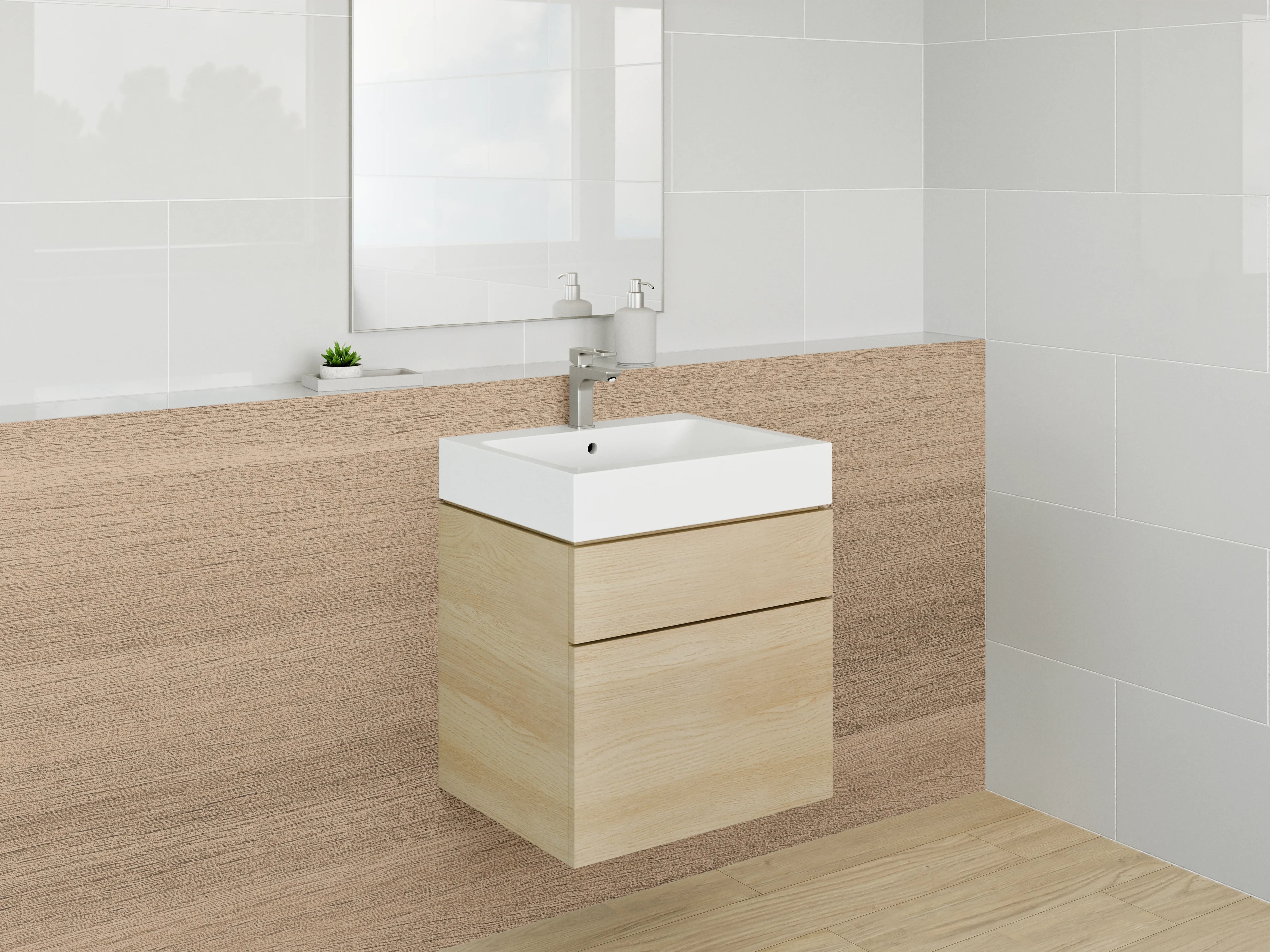 Waschbecken-Rückwand - Moderne Holzoptik für Deine Küche