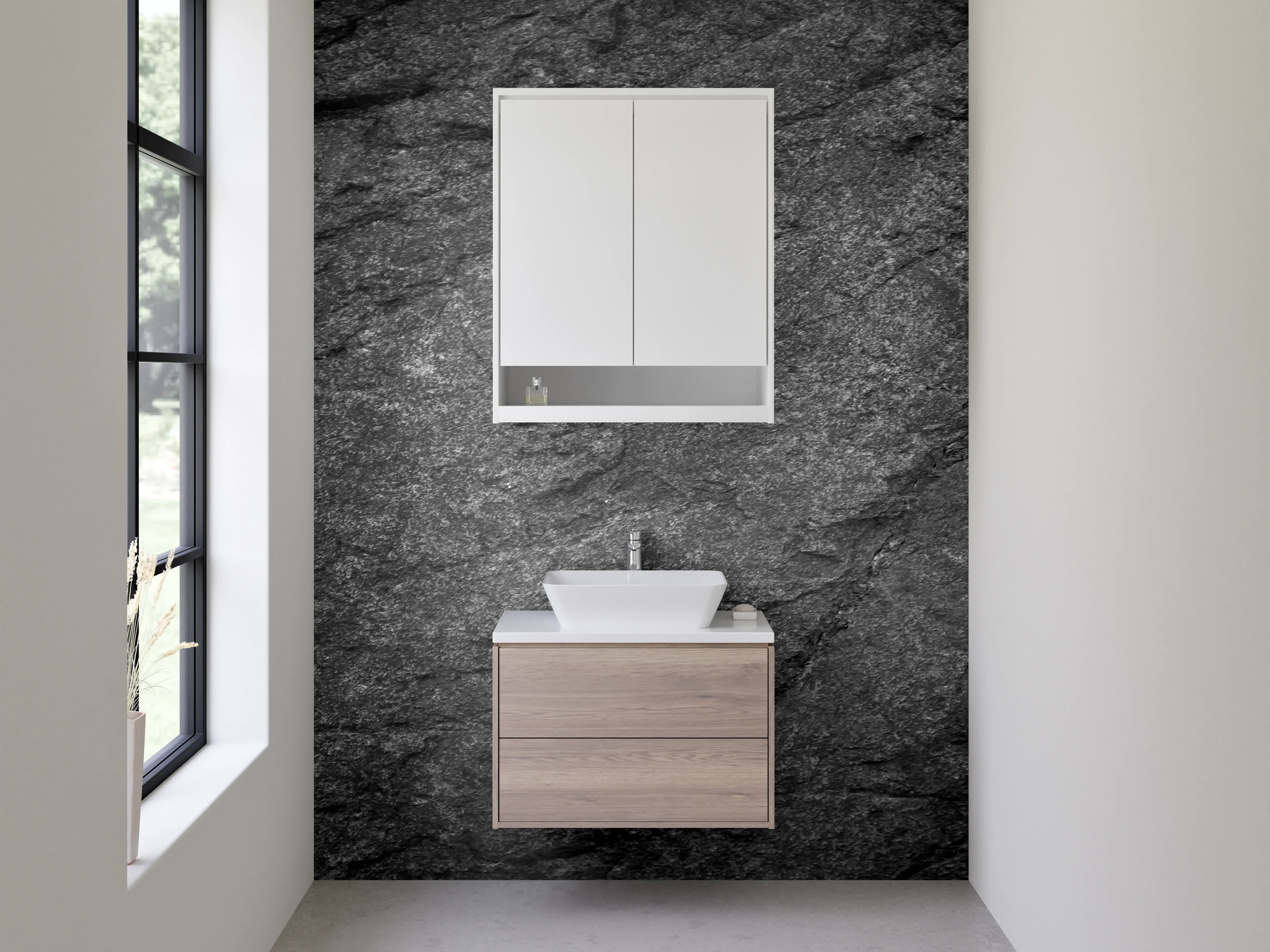 Waschbecken-Rückwand - Moderne Schiefer-Optik für Küchenrückwand