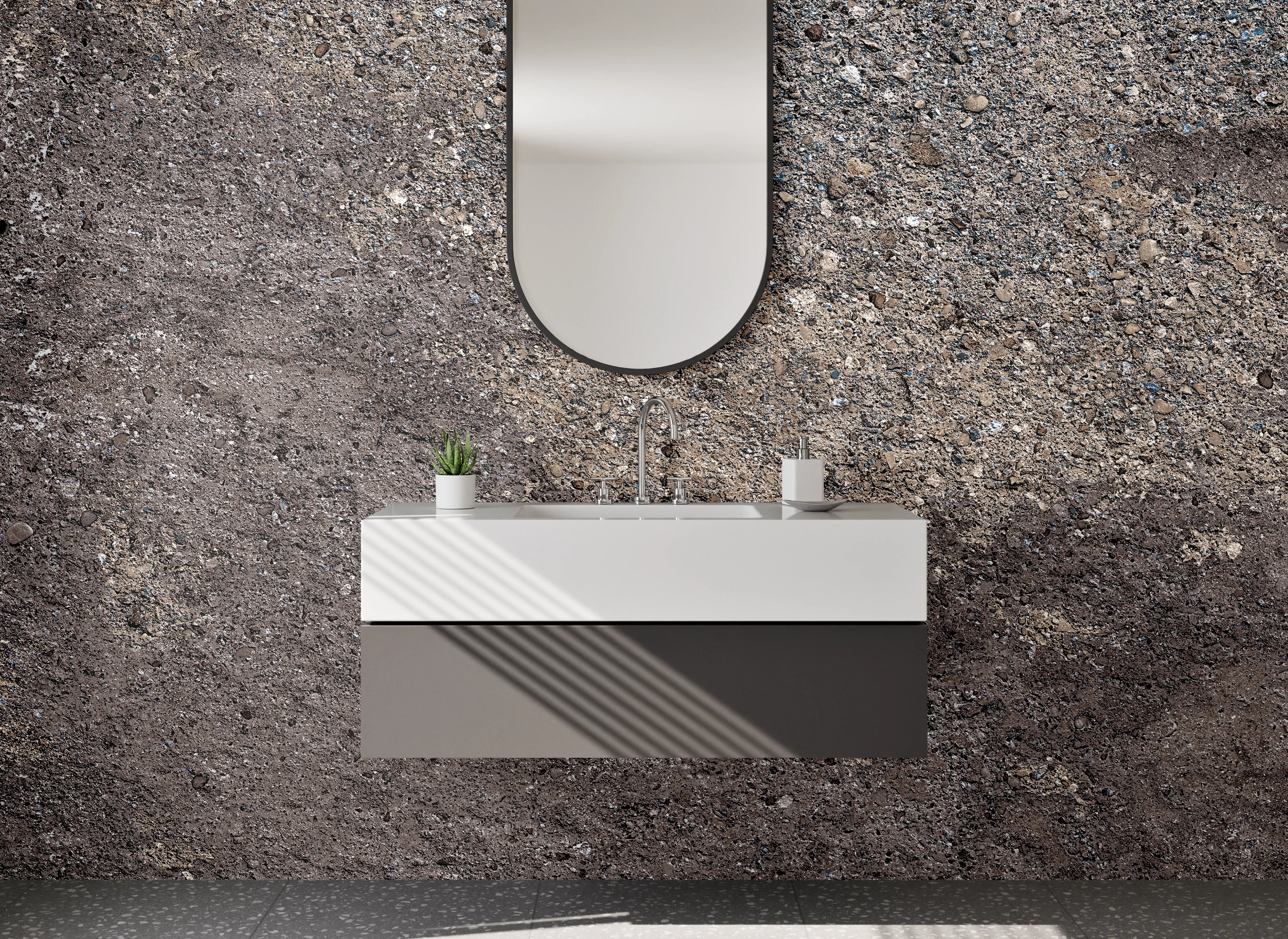 Waschbecken-Rückwand - Moderner Beton-Look für Rückwände