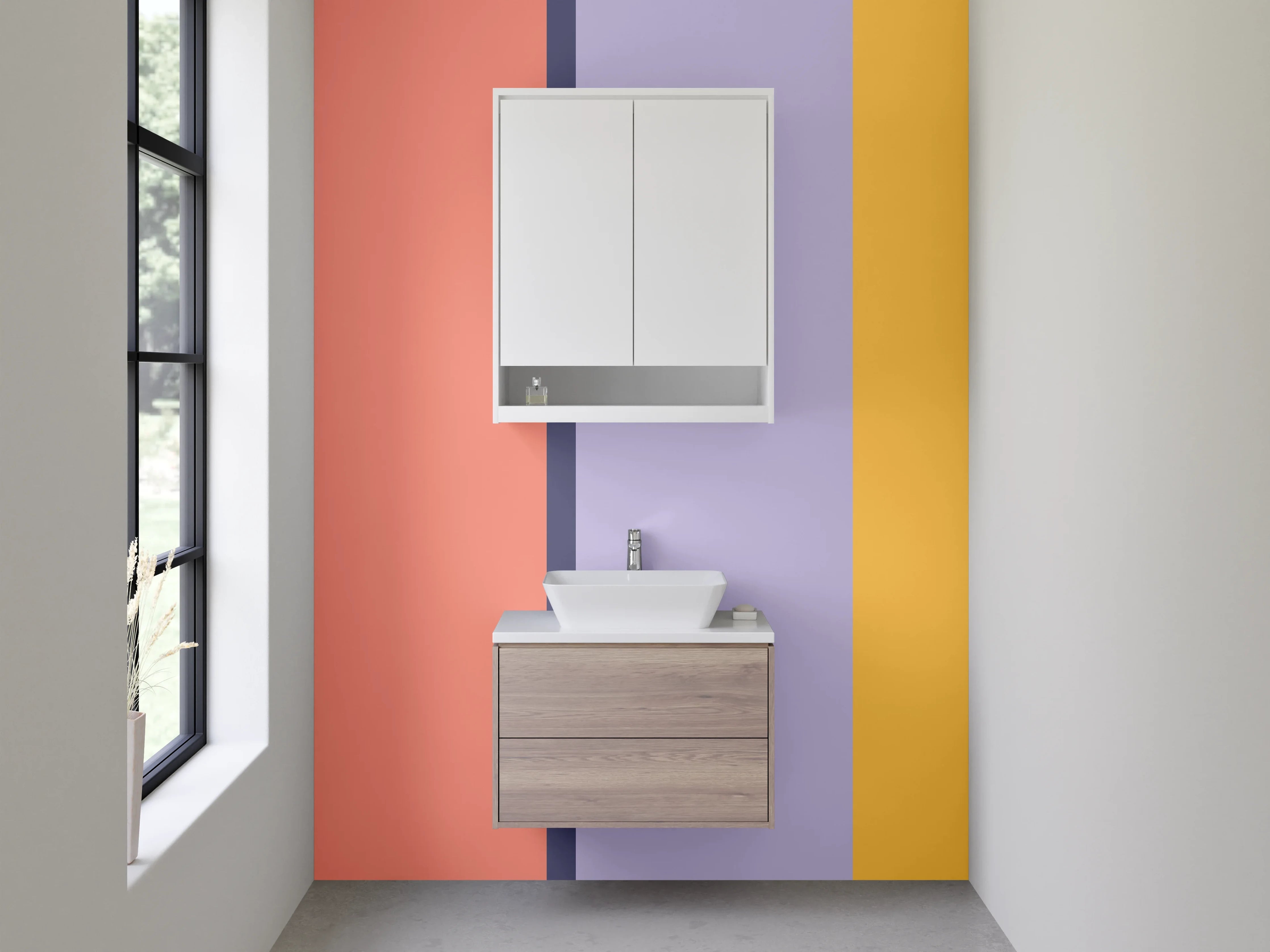 Waschbecken-Rückwand - Modernes Farbblock-Design für Deine Küche
