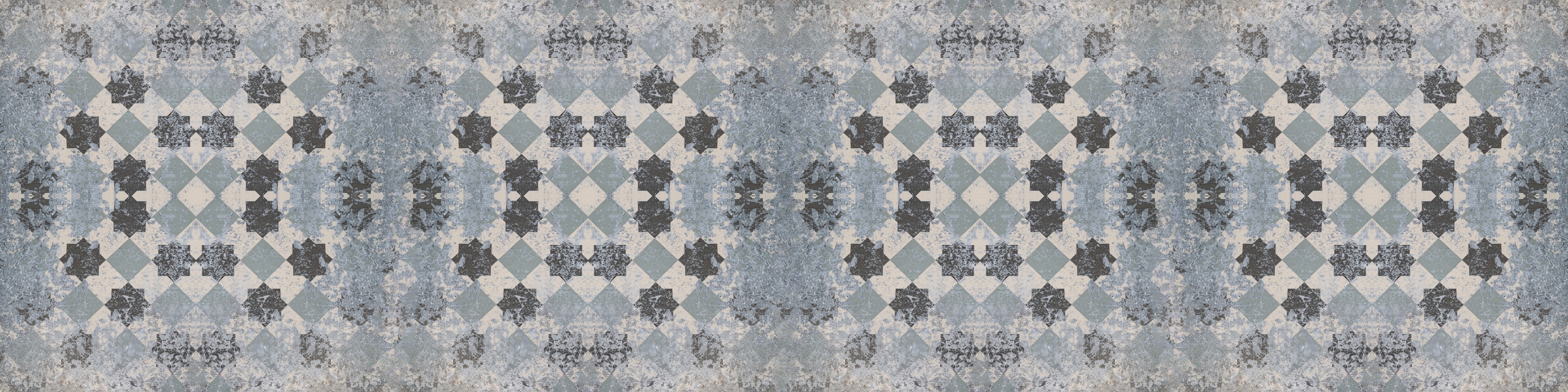 Waschbecken-Rückwand-Modernes Mosaik Muster in Grau Blau Weiß