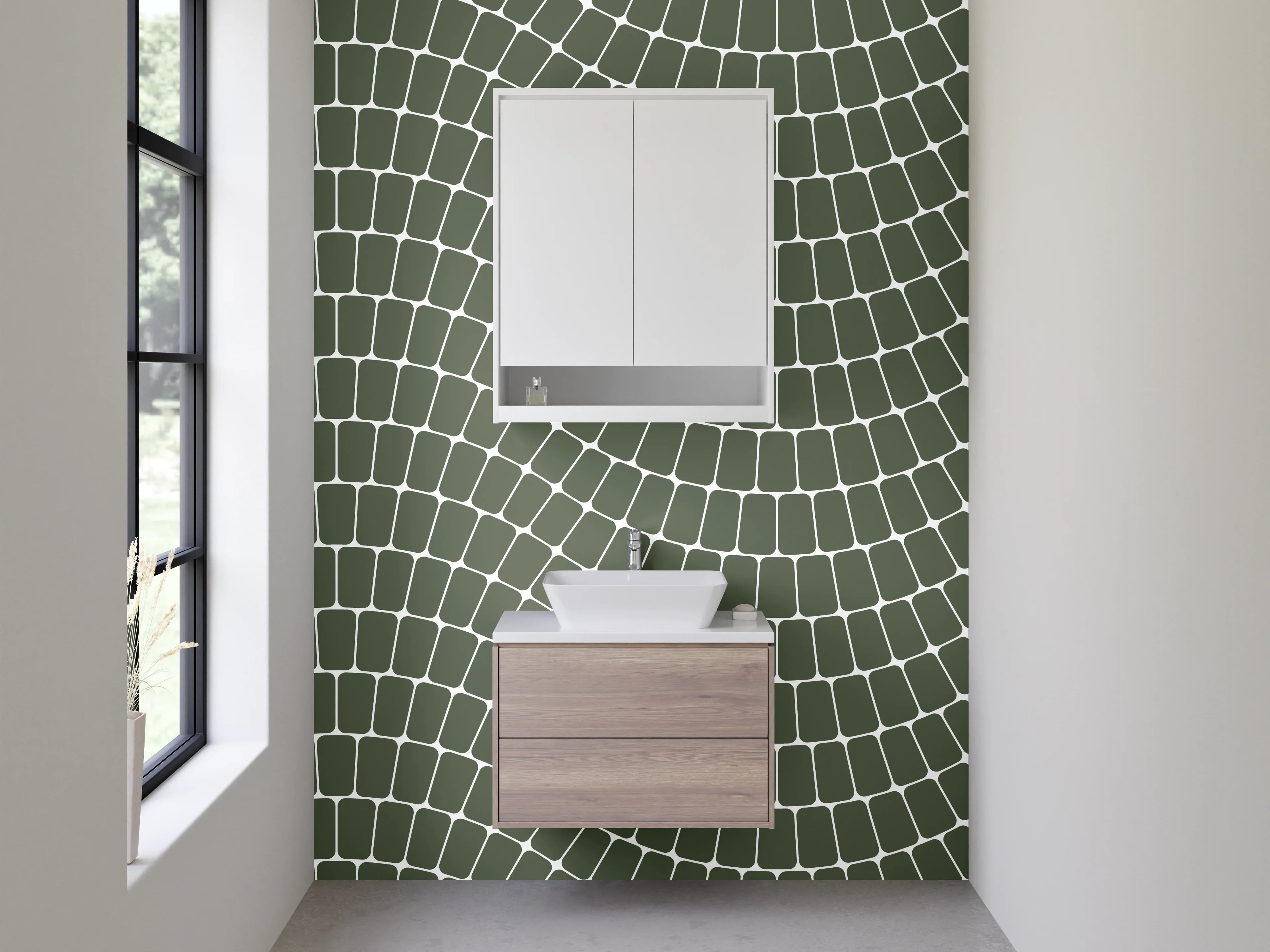 Waschbecken-Rückwand - Modernes Wellenmuster Grafik