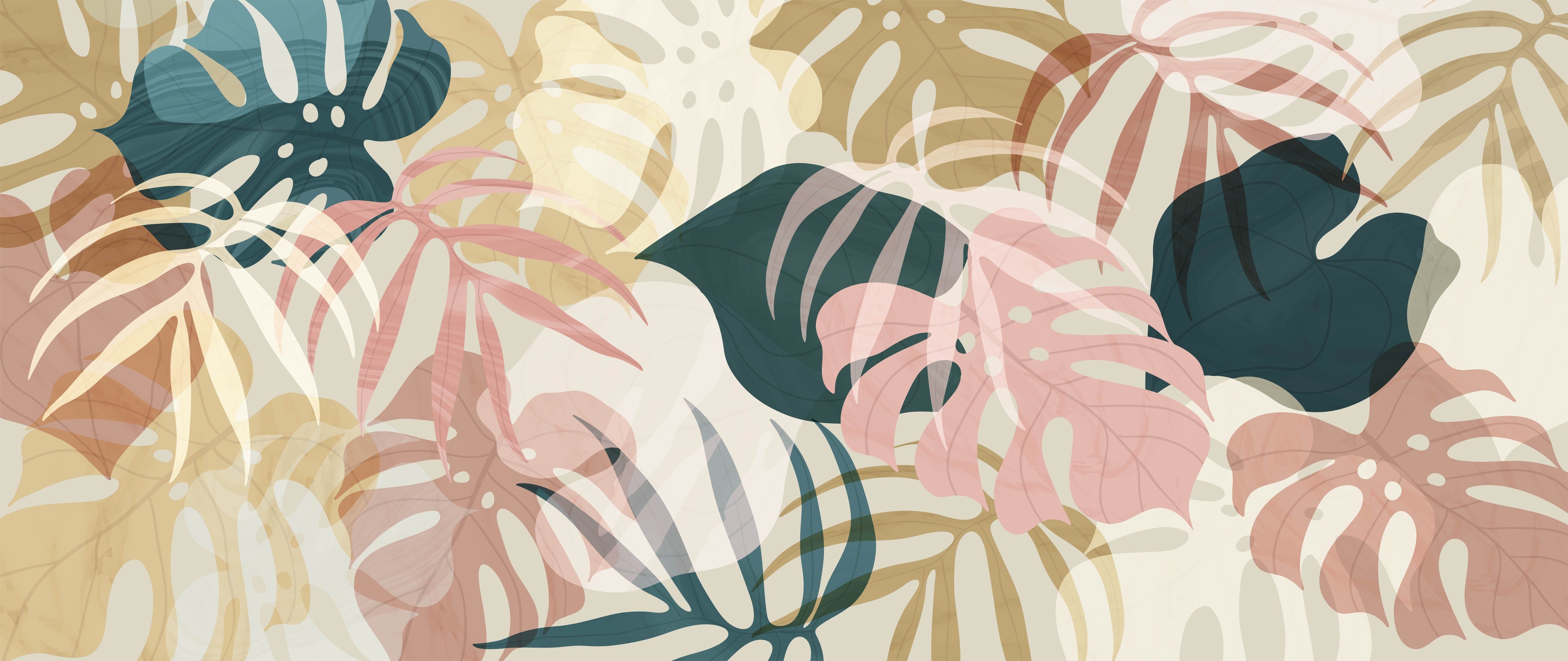 Waschbecken-Rückwand-Monstera Blätter Aquarell Design