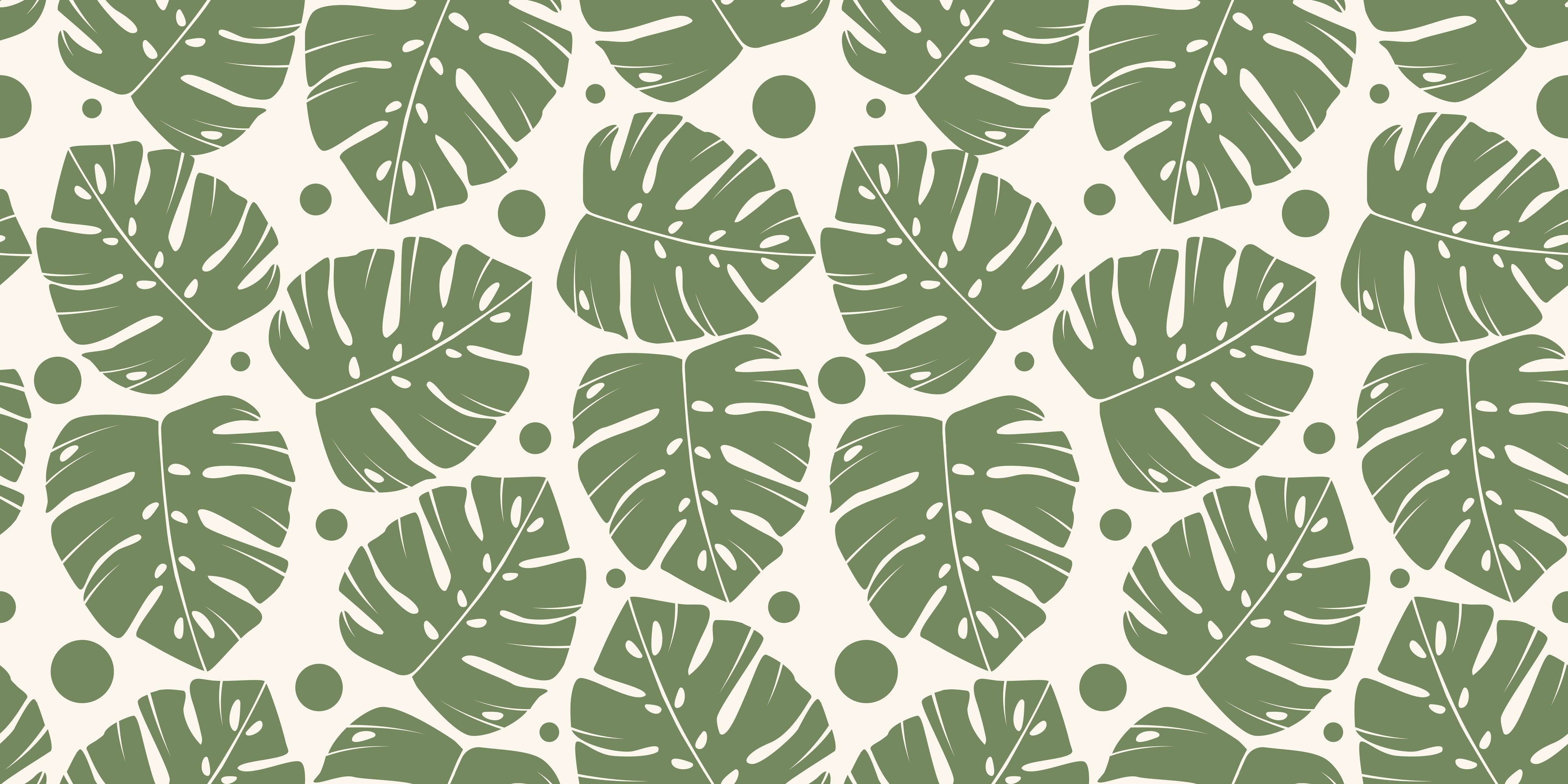 Waschbecken-Rückwand-Monstera Blätter Muster Grün Beige